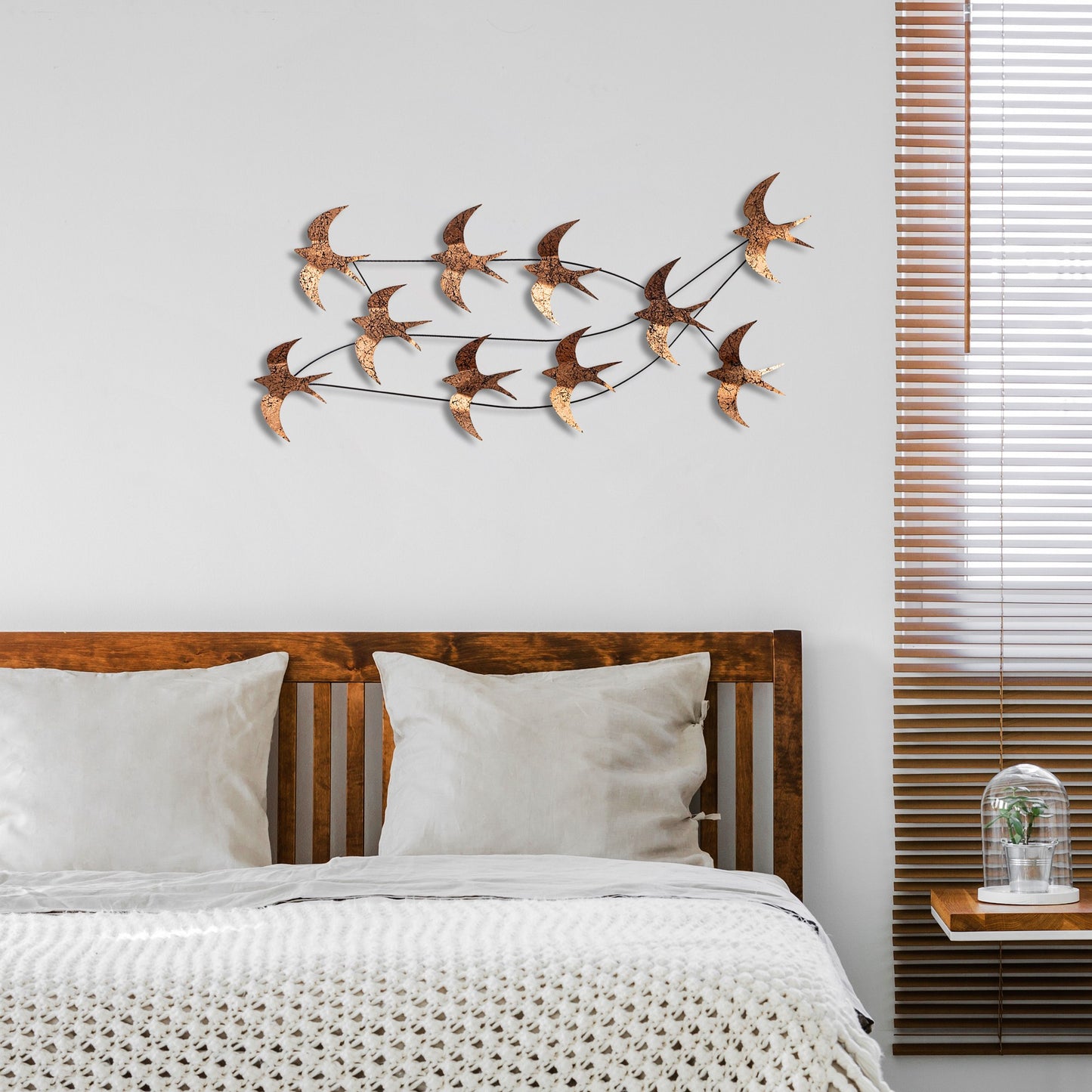 Metalna zidna dekoracija, Flock of Swallows 1