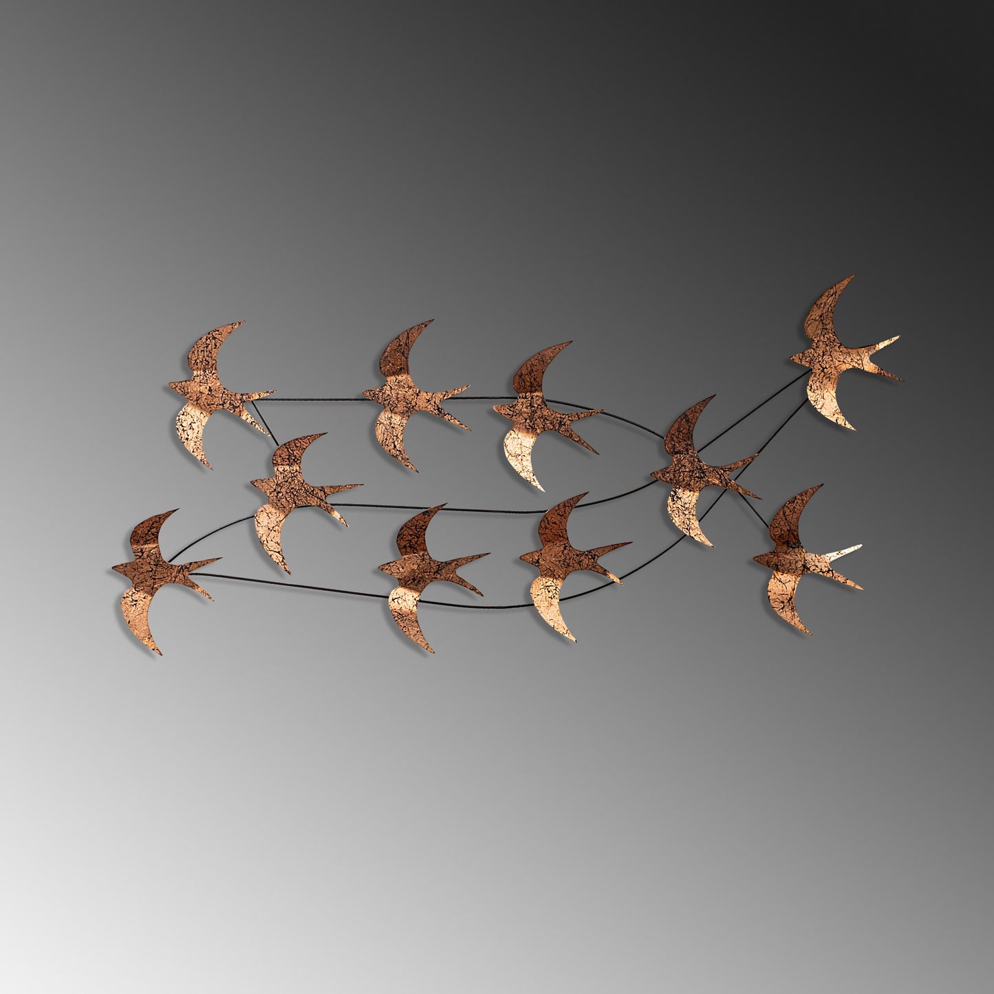 Metalna zidna dekoracija, Flock of Swallows 1