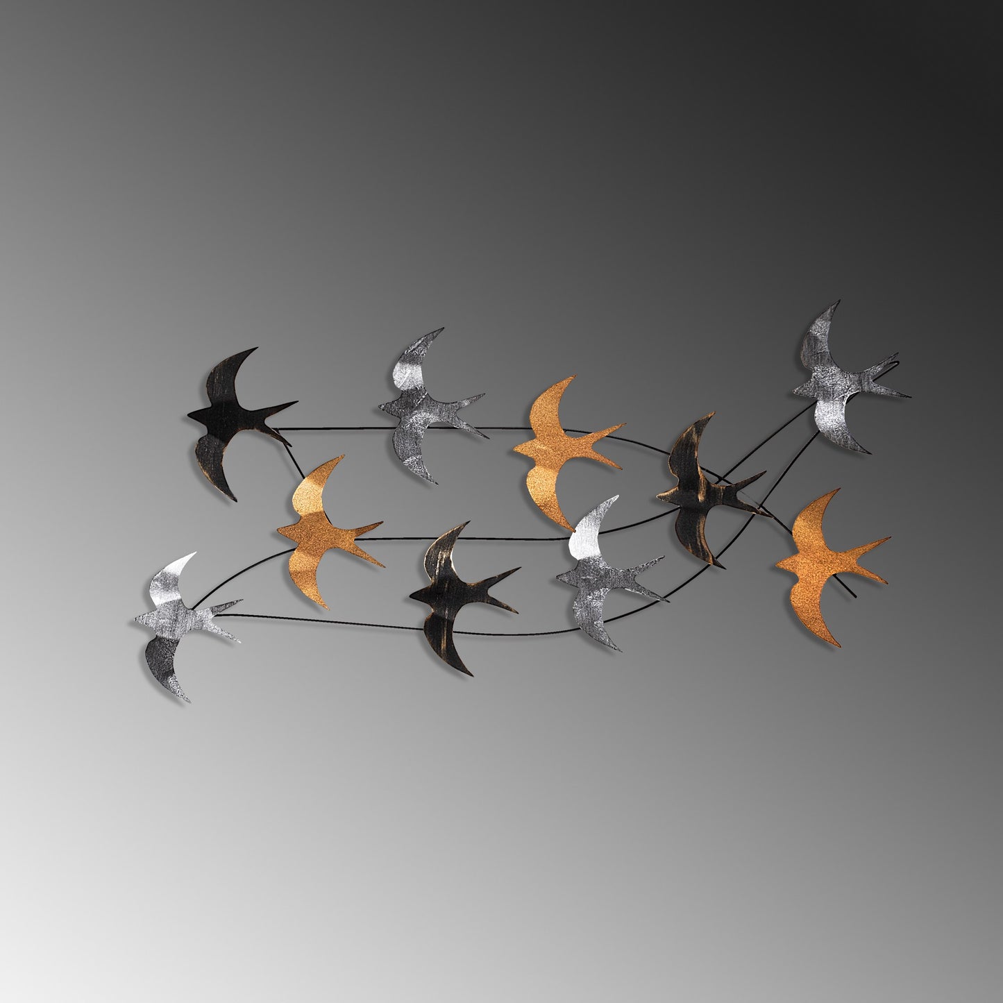 Metalna zidna dekoracija, Flock of Swallows 2