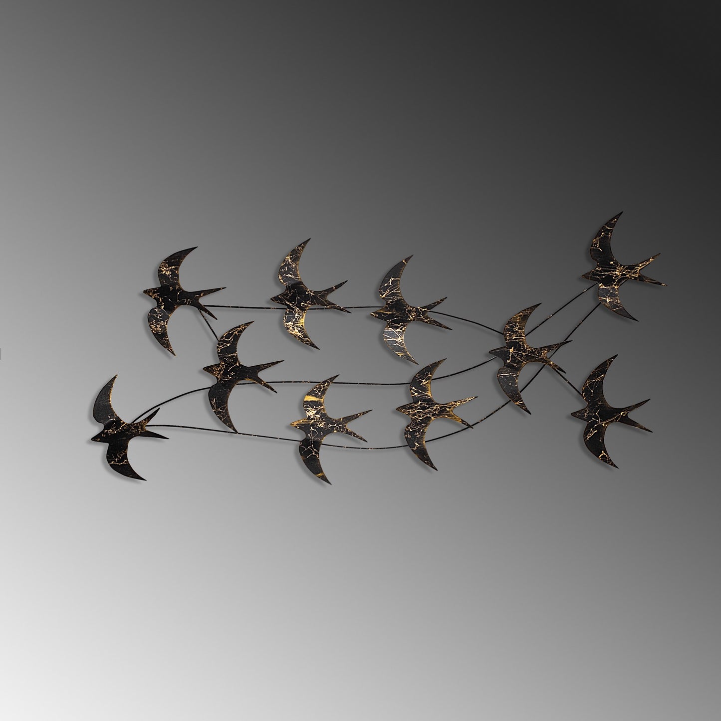 Metalna zidna dekoracija, Flock of Swallows 3