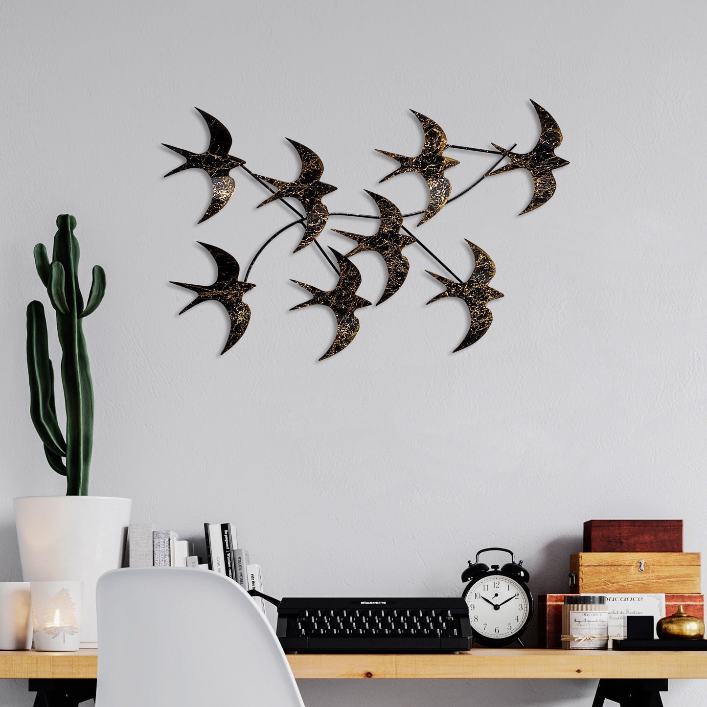 Metalna zidna dekoracija, Flying Birds 1