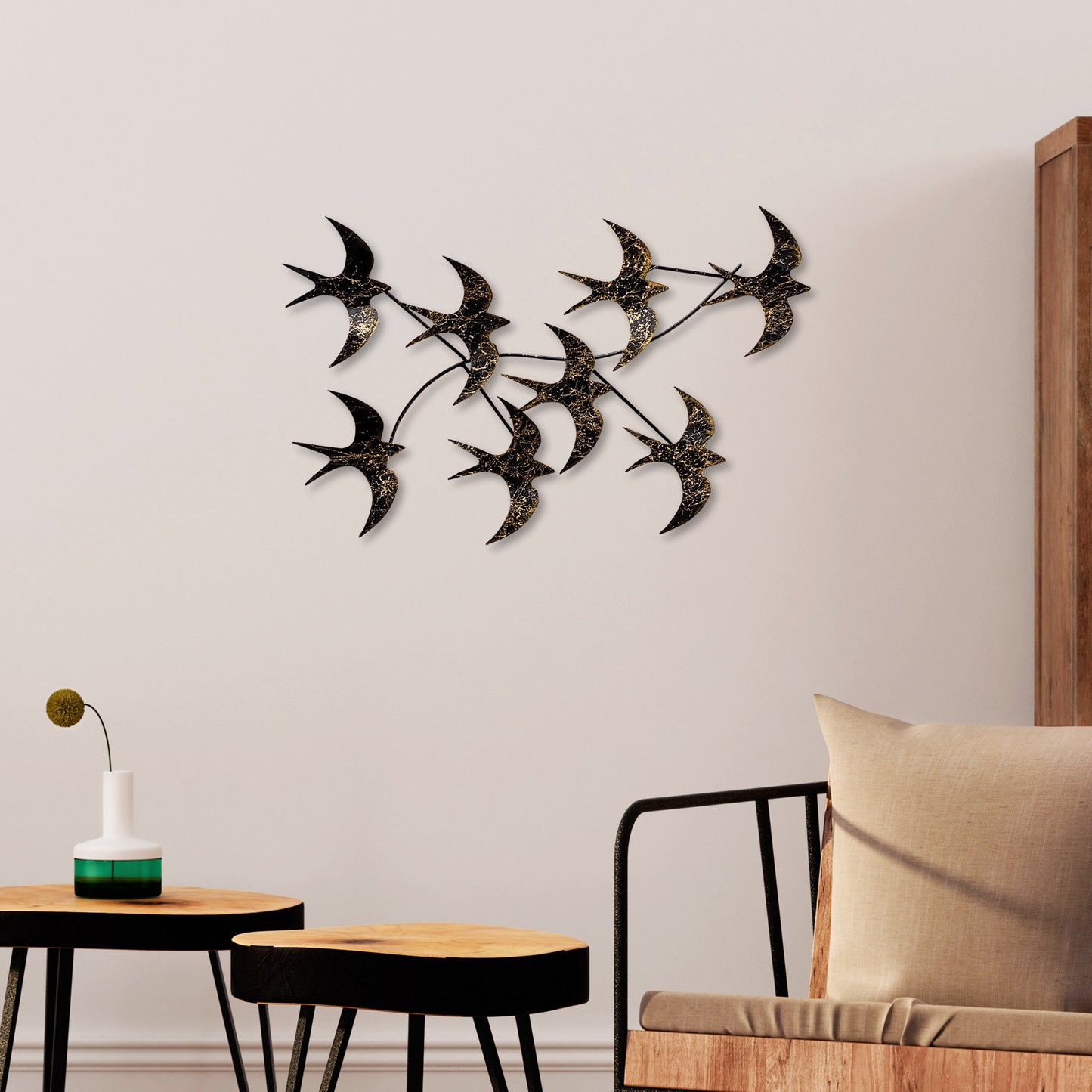 Metalna zidna dekoracija, Flying Birds 1