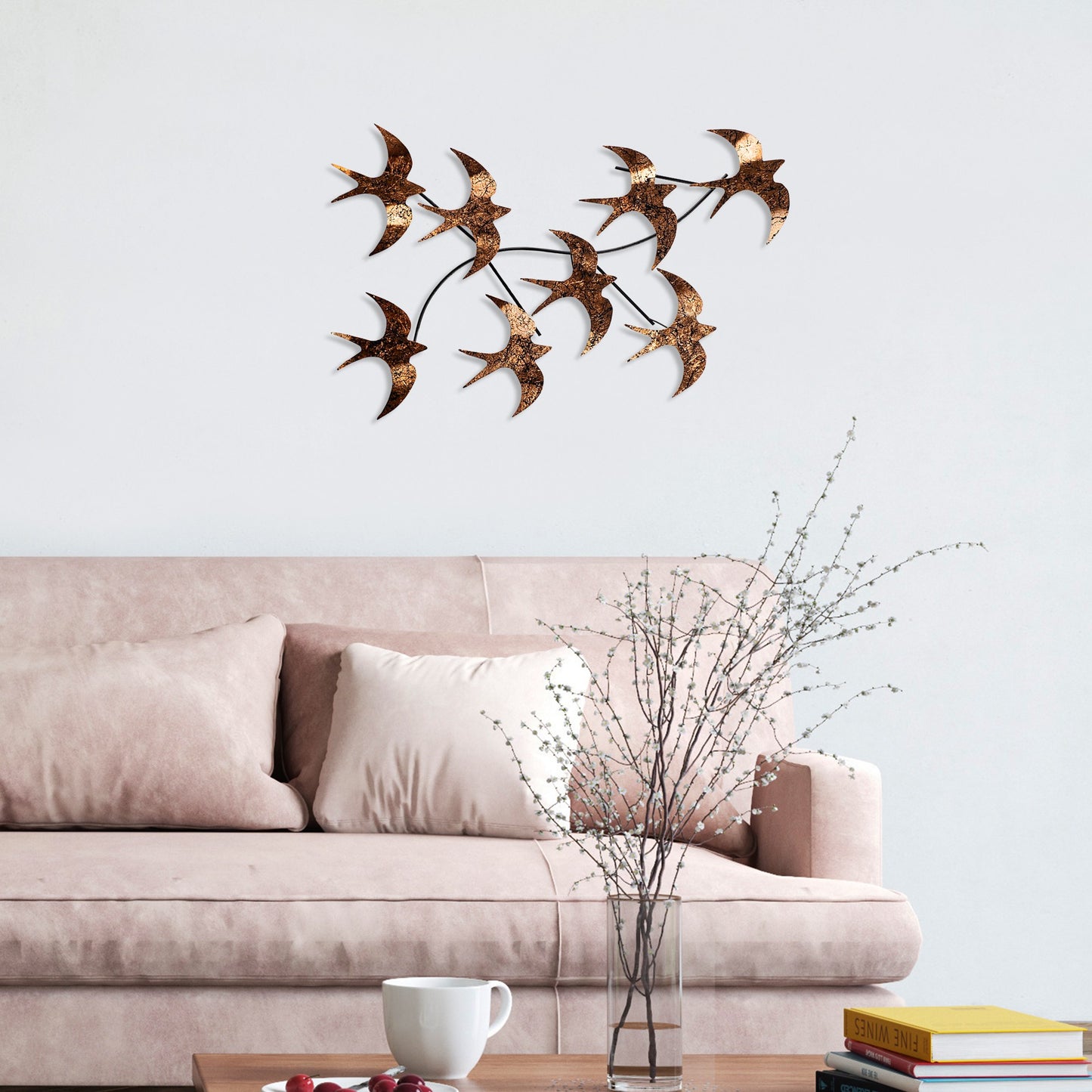 Metalna zidna dekoracija, Flying Birds 3