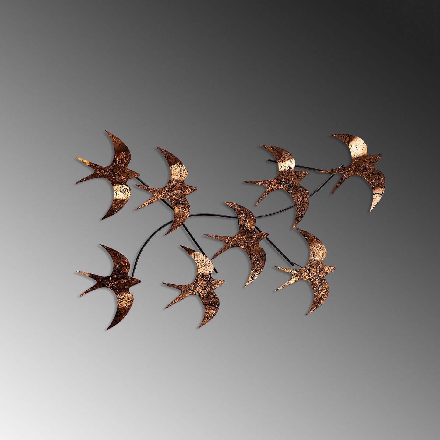 Metalna zidna dekoracija, Flying Birds 3