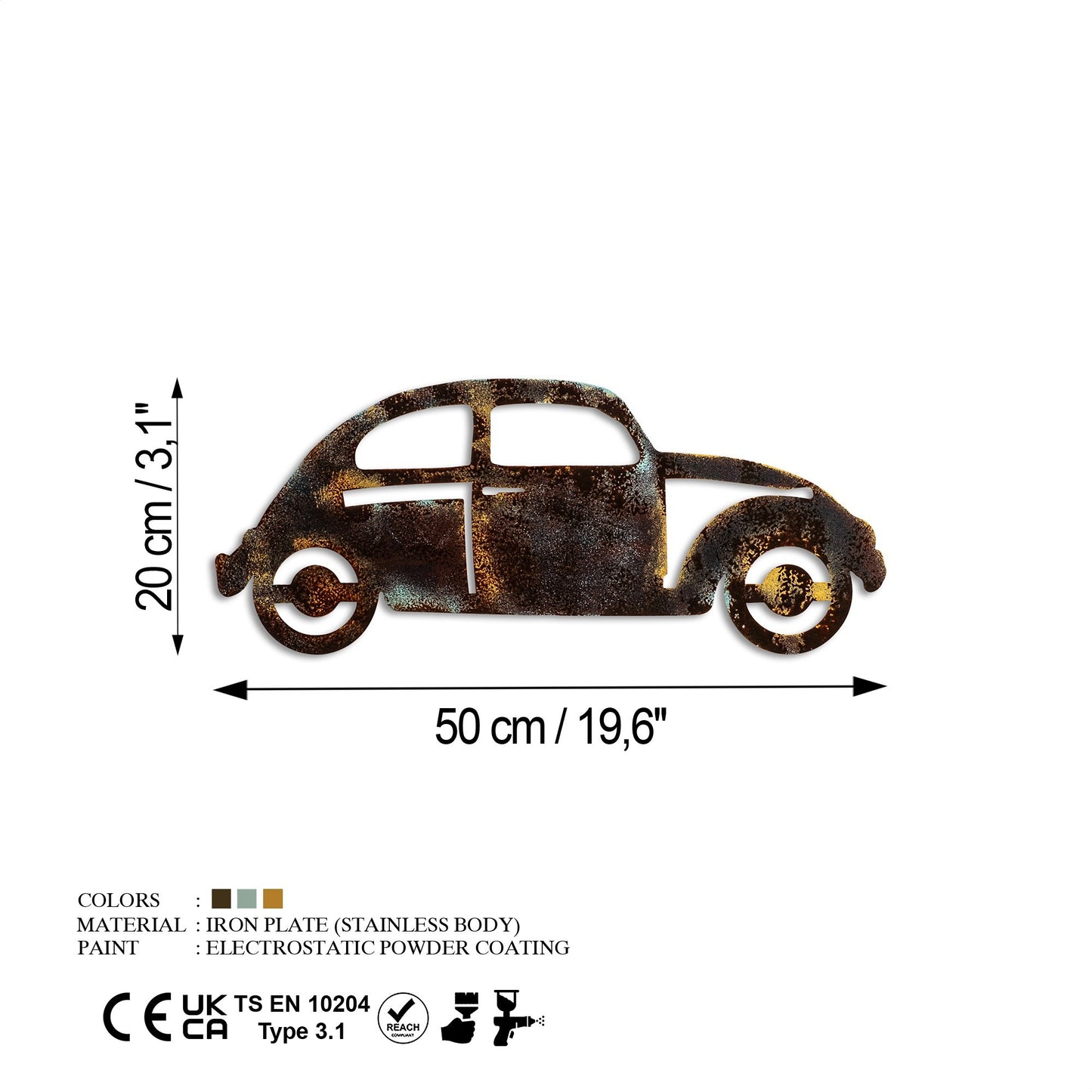 Metalna zidna dekoracija Car 18