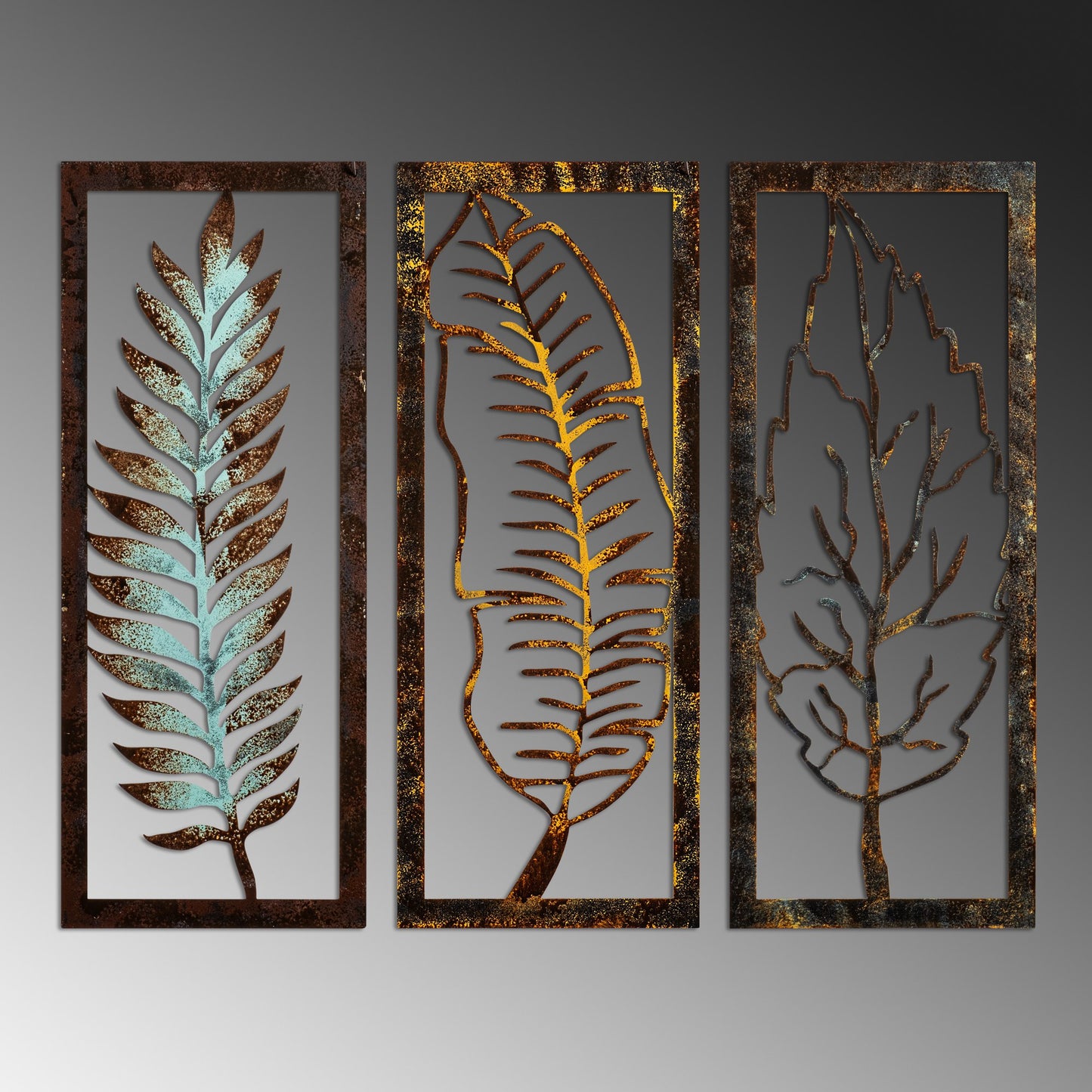 Metalna zidna dekoracija Leaf 35