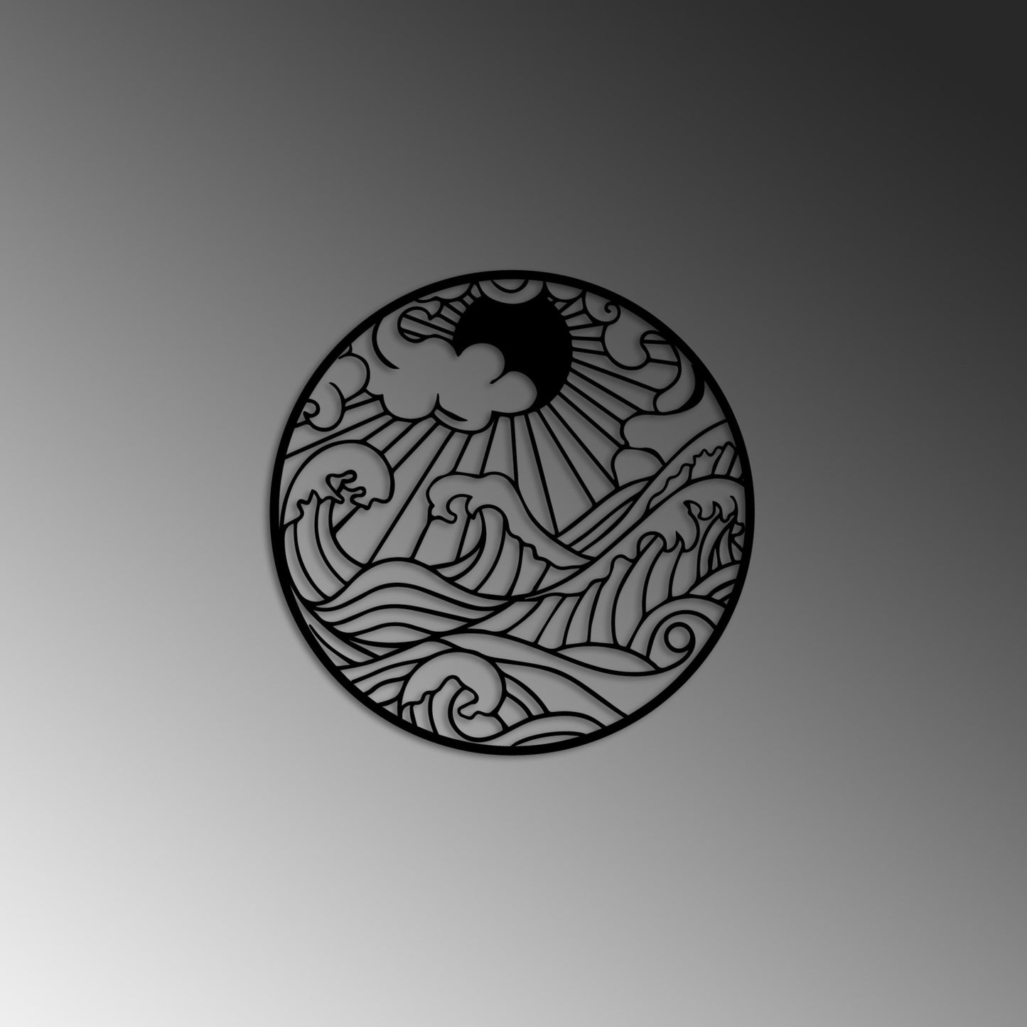 Metalna zidna dekoracija Waves 1