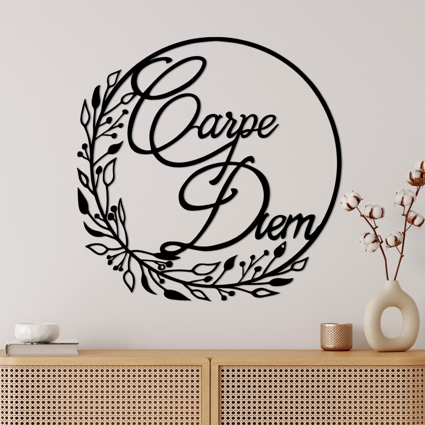 Metalna zidna dekoracija Carpe Diem 1