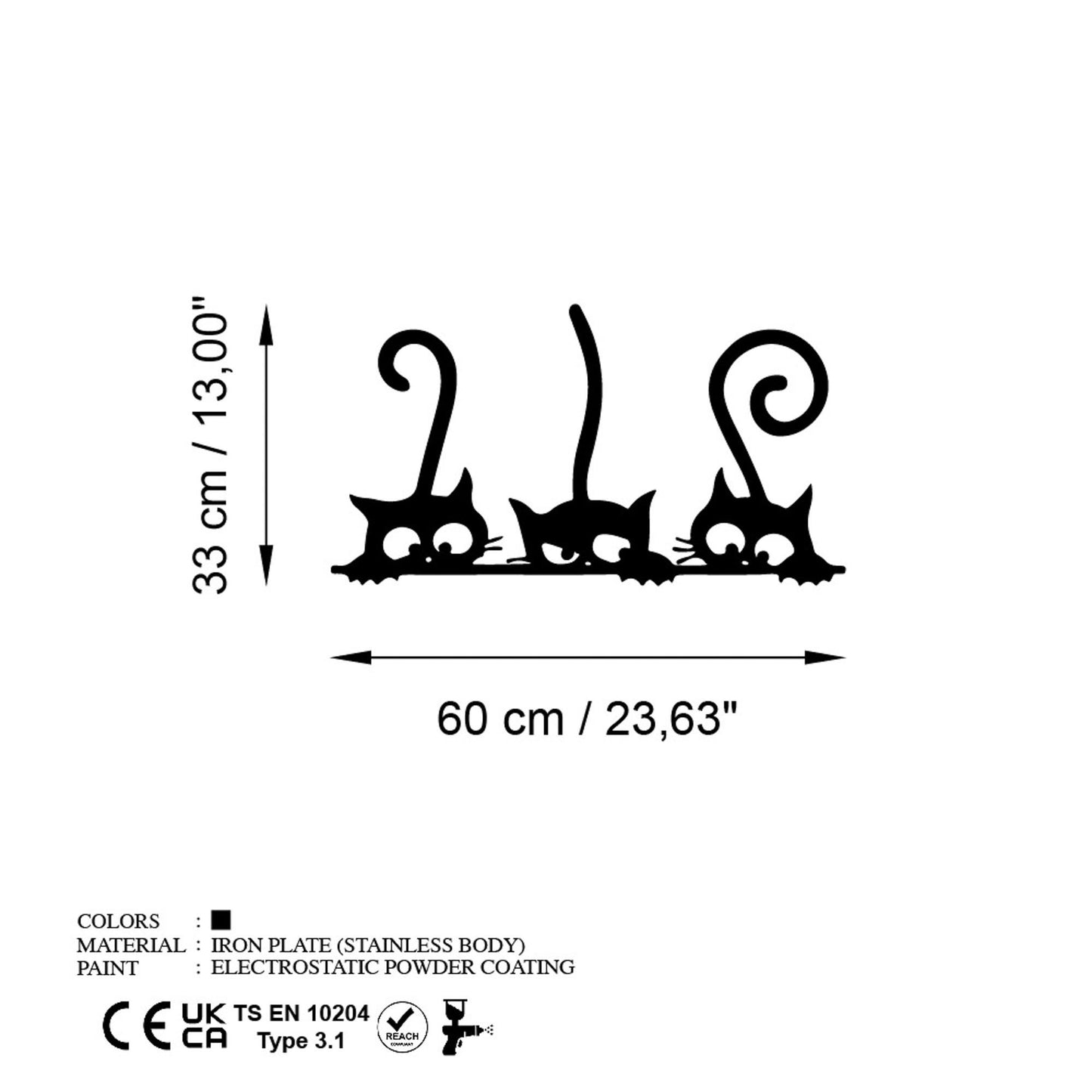 Metalna zidna dekoracija Cat 5