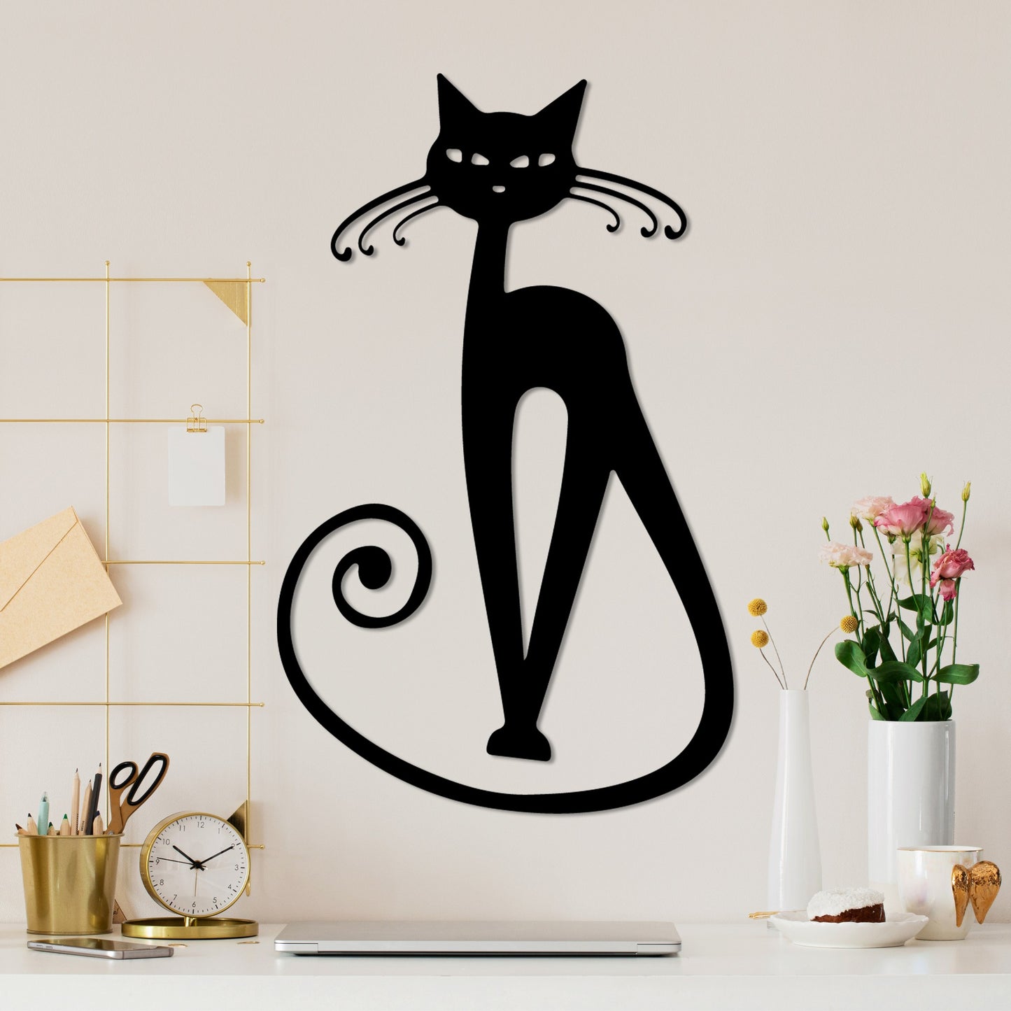 Metalna zidna dekoracija Cat 6