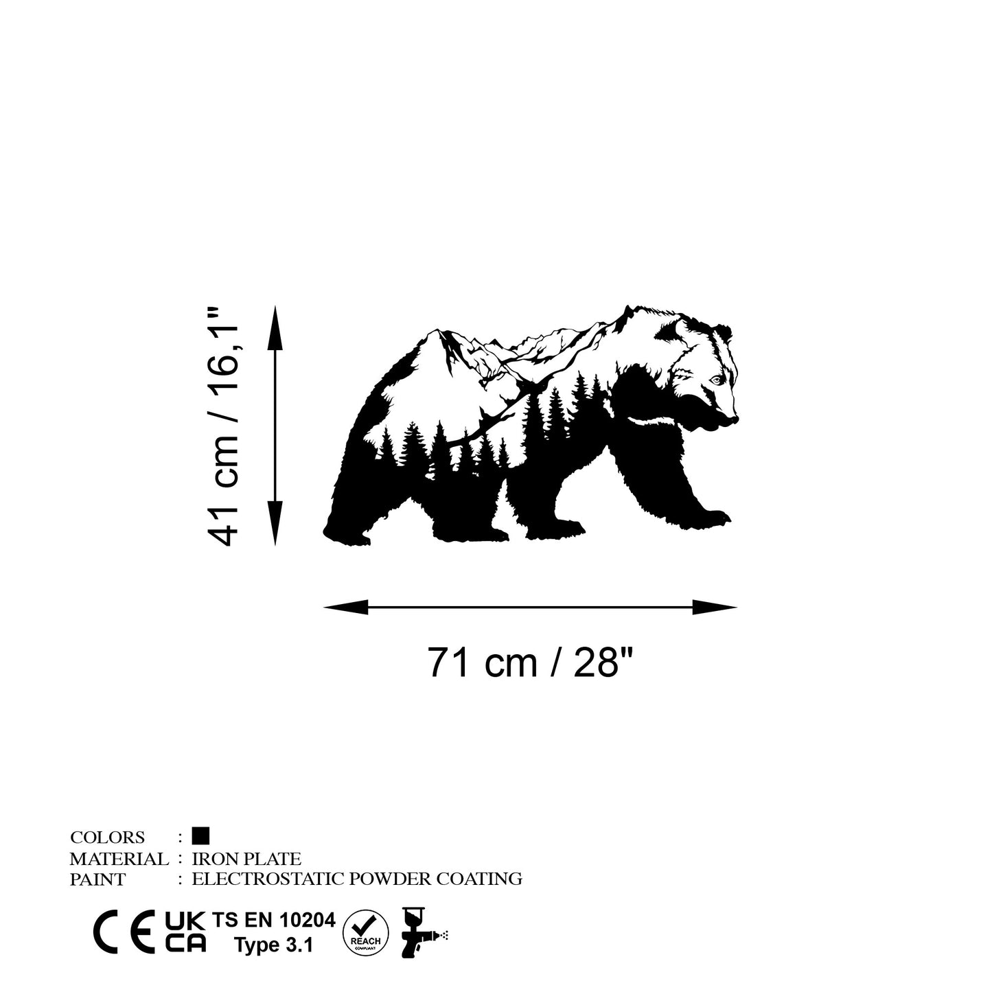 Metalna zidna dekoracija Orso-1