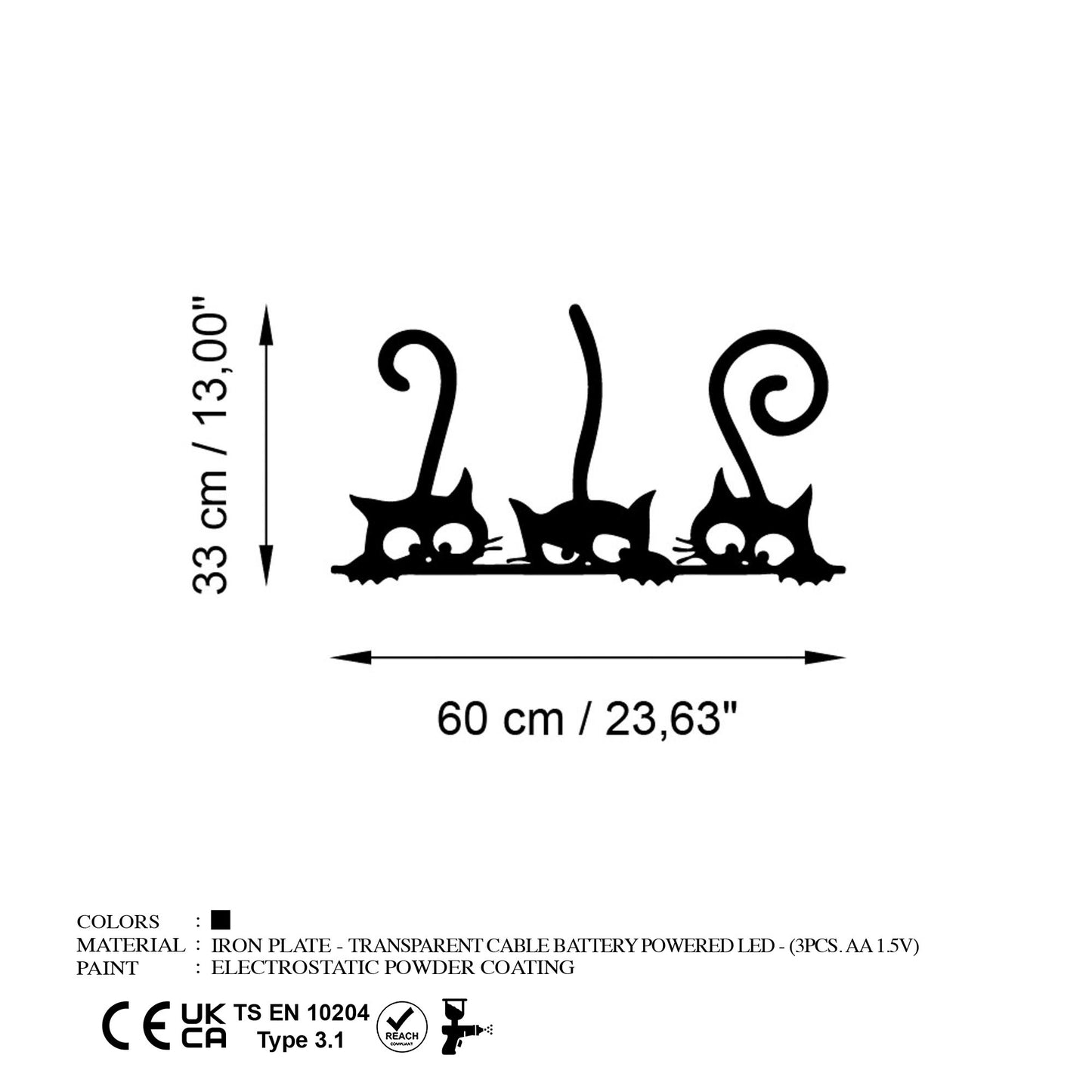 Metalna zidna dekoracija Cats 967