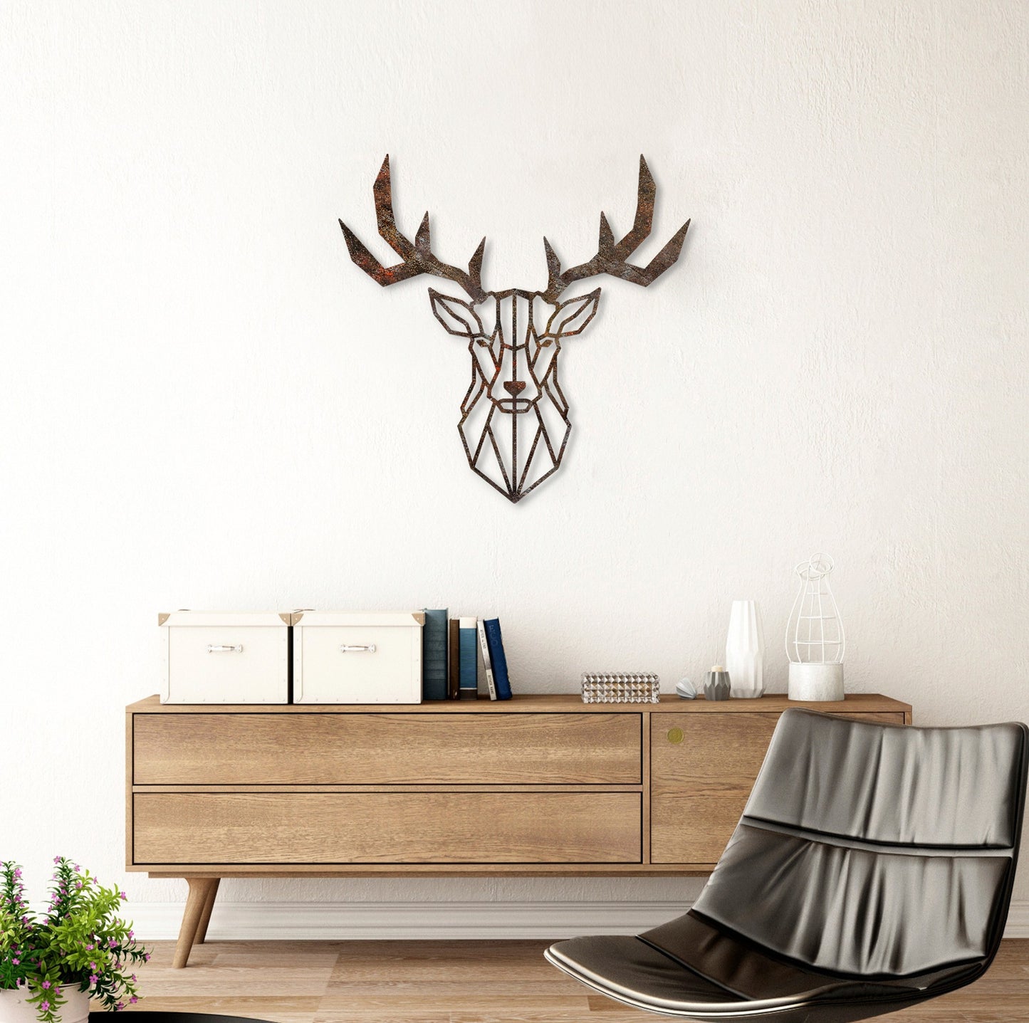 Metalna zidna dekoracija Rusty Deer 1