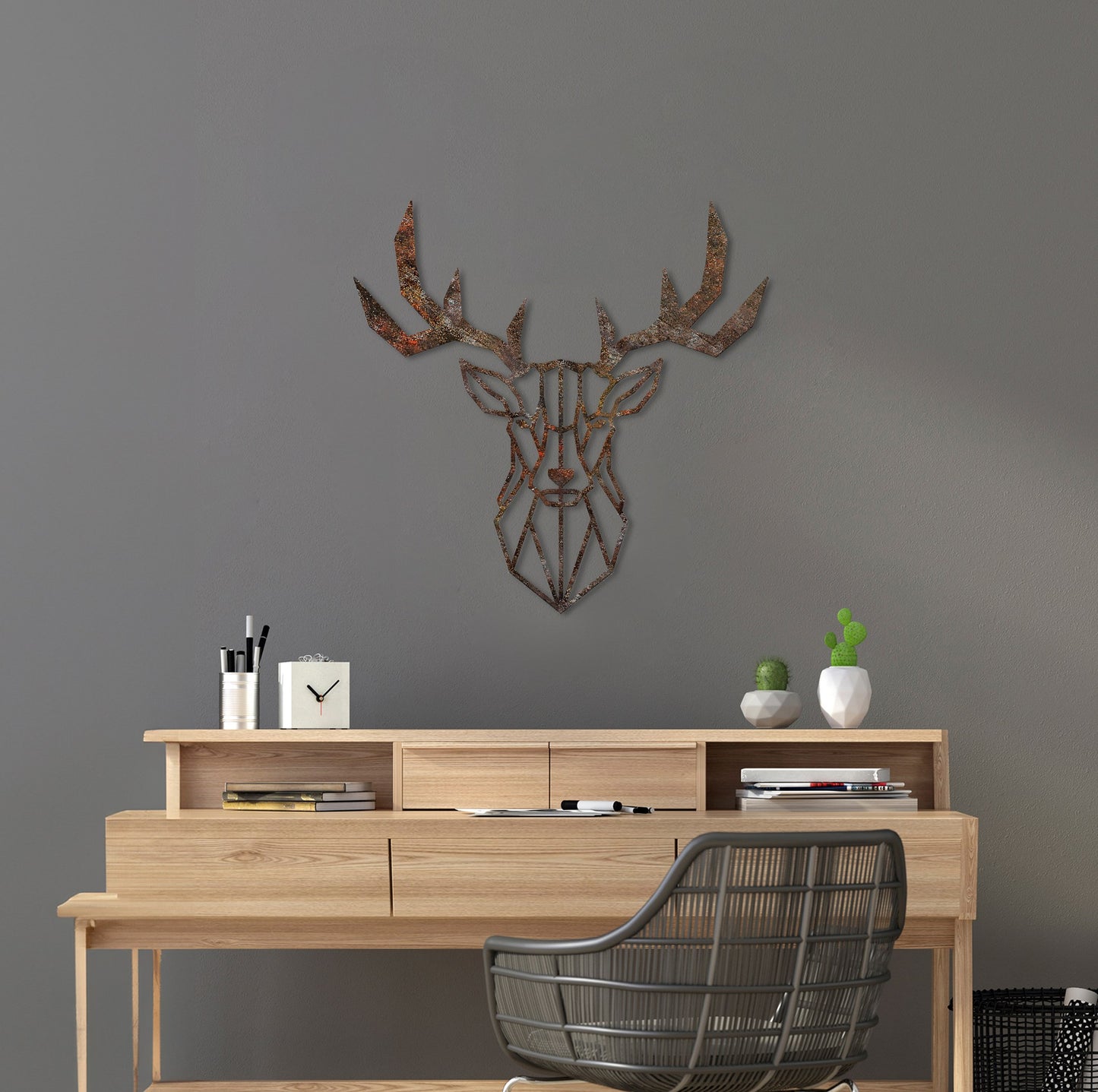 Metalna zidna dekoracija Rusty Deer 1