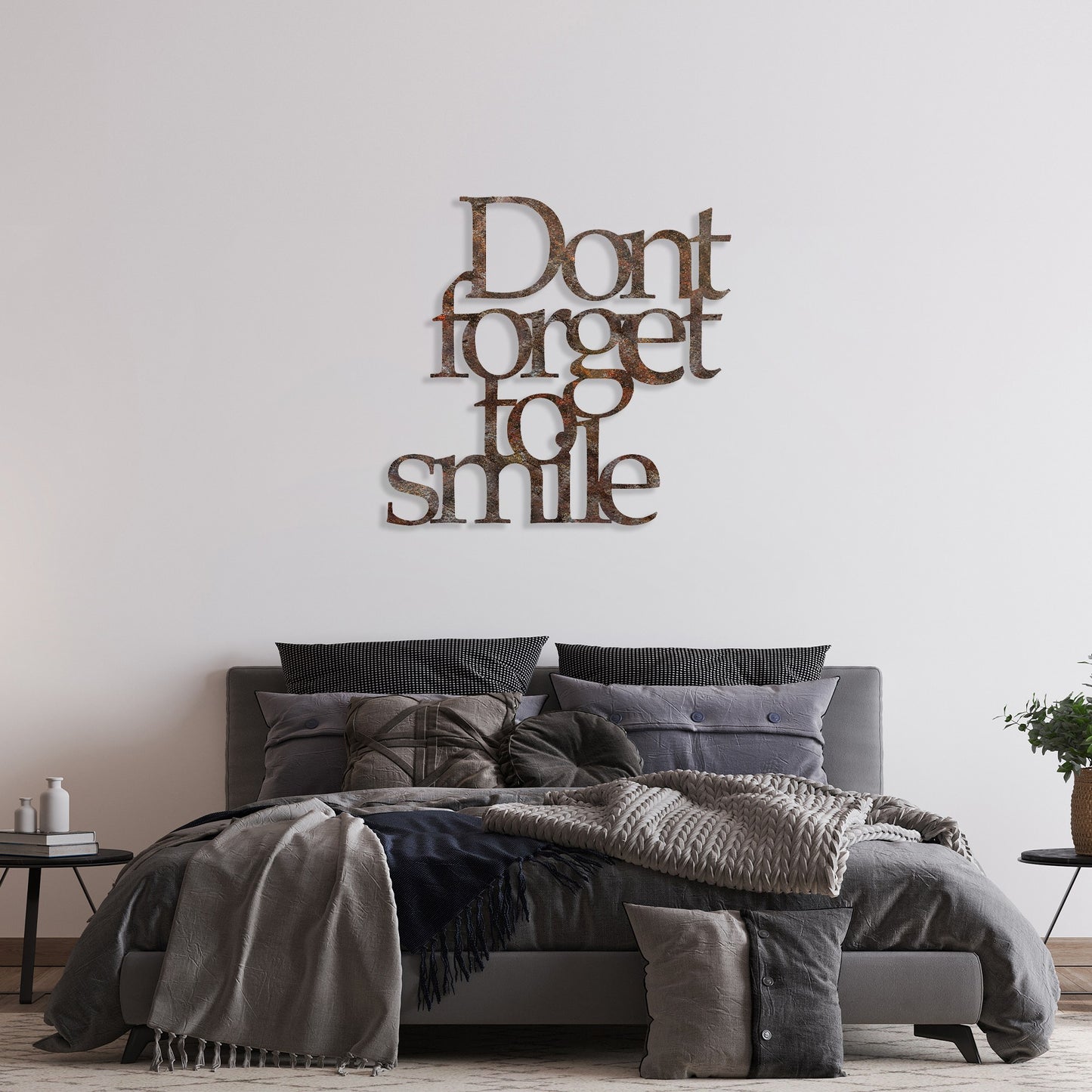 Metalna zidna dekoracija Rusty Dont Forget For Smile