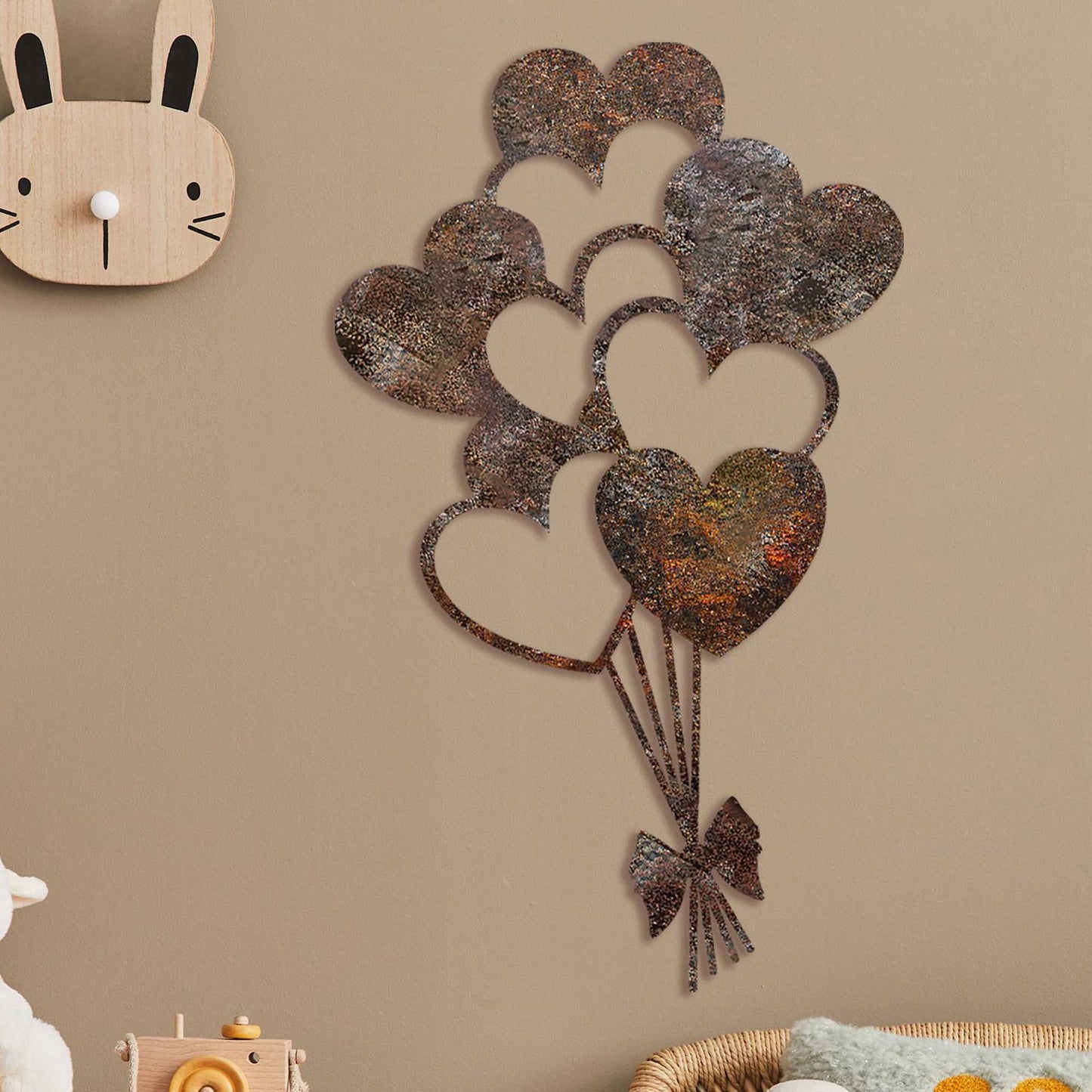 Metalna zidna dekoracija Rusty Heart 1
