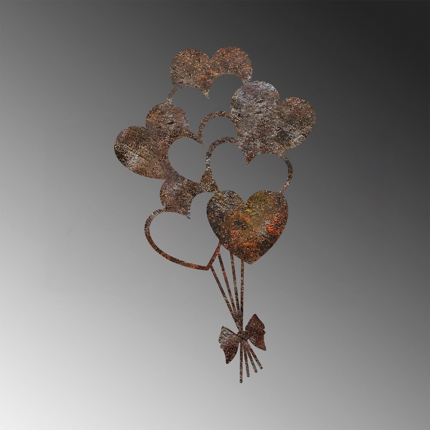 Metalna zidna dekoracija Rusty Heart 1