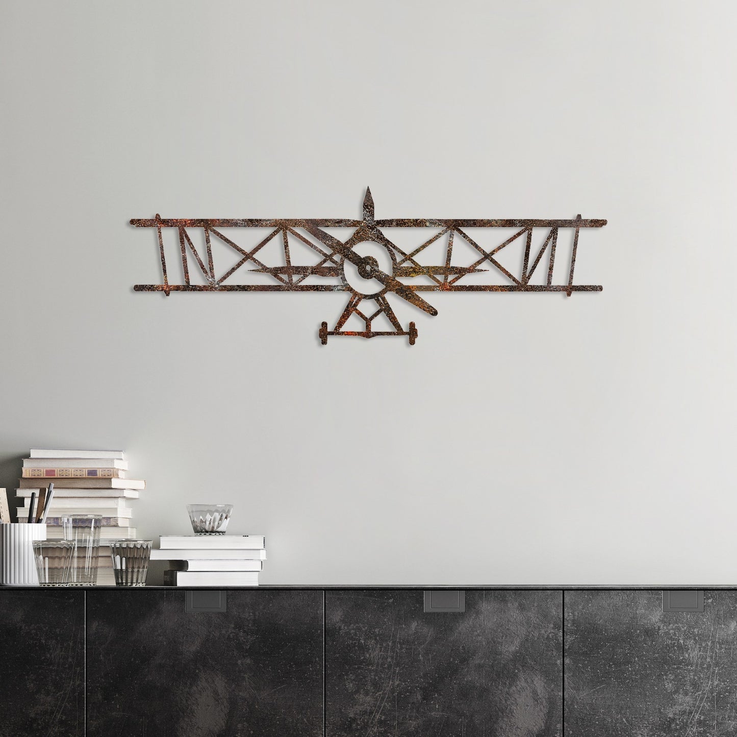 Metalna zidna dekoracija Rusty Airplane