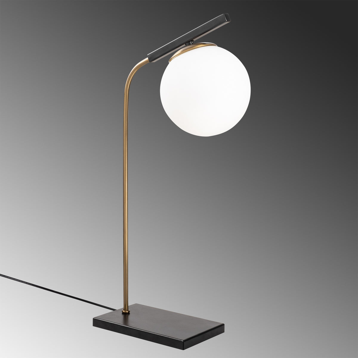 Stolna lampa YILDIZ, antikno crna, metal i staklo, 15 x 26 cm, visina 55 cm, promjer kugle 15 cm, duljina kabela 200 cm, E27 40 W, Yıldız - 4021