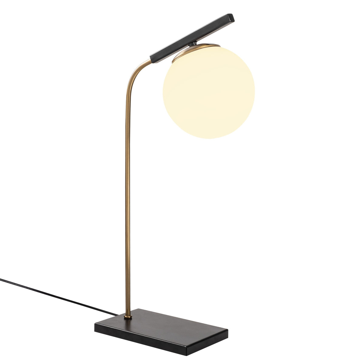 Stolna lampa YILDIZ, antikno crna, metal i staklo, 15 x 26 cm, visina 55 cm, promjer kugle 15 cm, duljina kabela 200 cm, E27 40 W, Yıldız - 4021