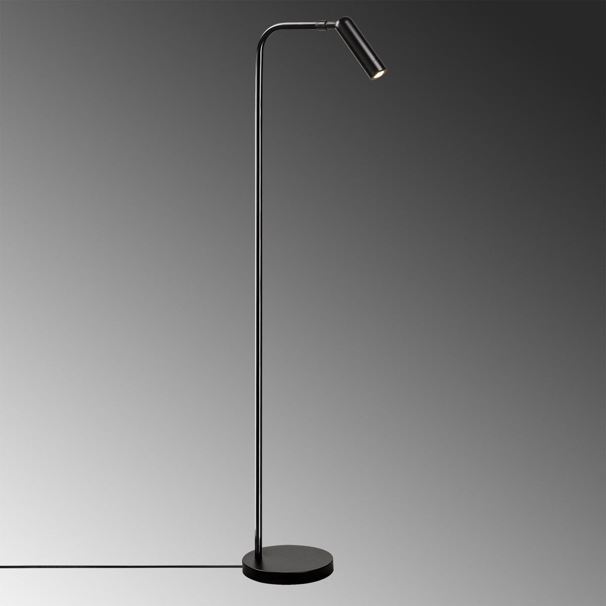 Podna lampa UMIT, crna, metal, 22 x 22 cm, visina 120 cm, promjer sjenila 3 cm, visina 11 cm, duljina kabela 350 cm, Uğur - 6051