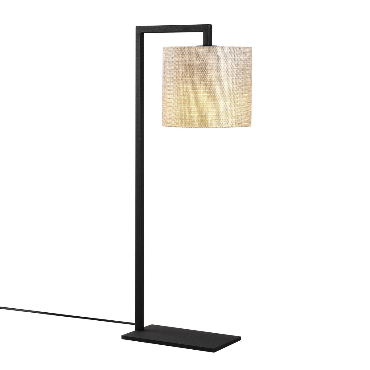 Stolna lampa PROFILL, crno-bež, metal i platno, 27 x 20 cm, visina 65 cm, promjer sjenila 20 cm, visina sjenila 22 cm, duljina kabela 200 cm, E27 40 W, Profil - 4694