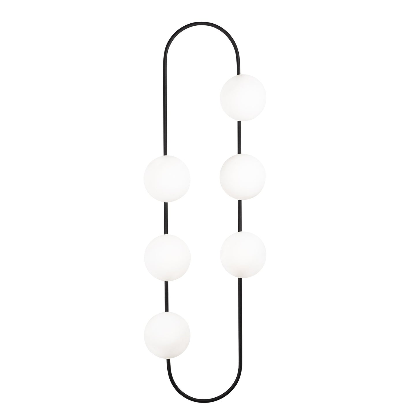 Visilica ABAKUS 4921, crno- bijela, metal- staklo, 40 x 33 cm, visina 124 cm, promjer kugli 15 cm, 6 x E27 40 W, Abaküs - 4921