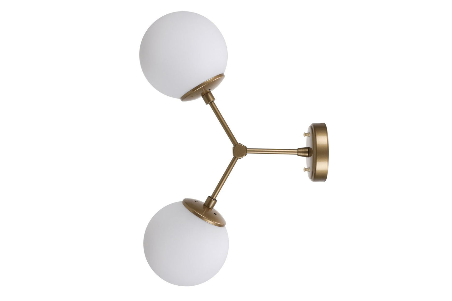 Zidna lampa DAMAR zlatno- bijela, metal- staklo, 28 x 15 cm, visina 44 cm, 2 x E27 40 W, Damar - 6341