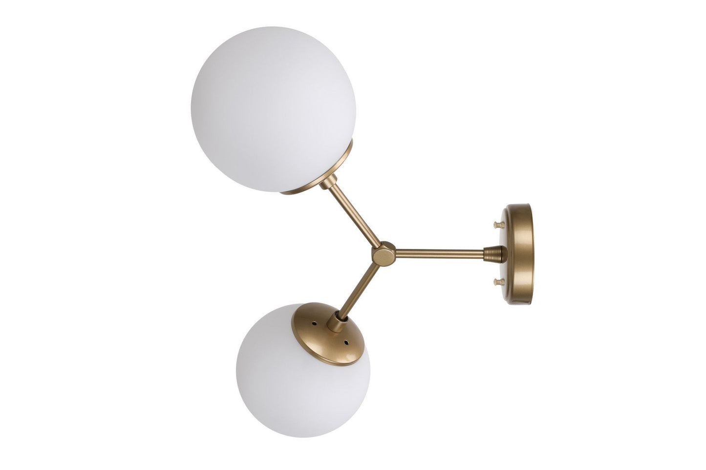 Zidna lampa DAMAR zlatno- bijela, metal- staklo, 28 x 15 cm, visina 44 cm, 2 x E27 40 W, Damar - 6341