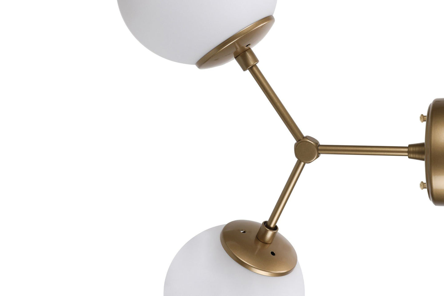 Zidna lampa DAMAR zlatno- bijela, metal- staklo, 28 x 15 cm, visina 44 cm, 2 x E27 40 W, Damar - 6341