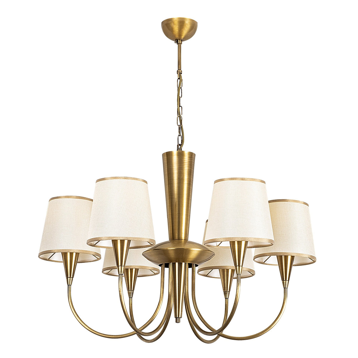 Visilica PARDO antik, metal-platno, promjer 75 cm, visina 85 cm, promjer sjenila 16 cm, visina 15 cm, 6 x E27 40 W, Pardo - 3011