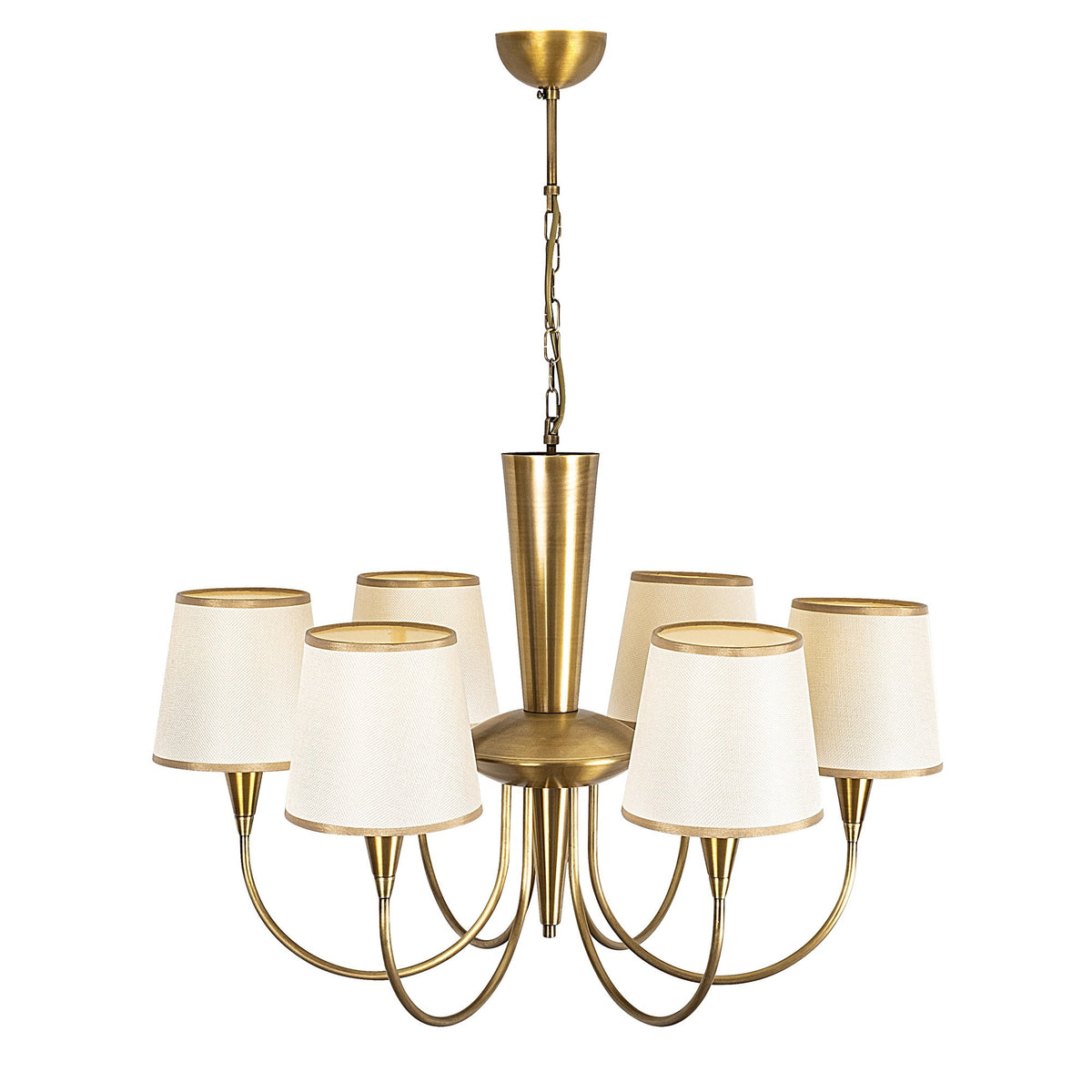 Visilica PARDO antik, metal-platno, promjer 75 cm, visina 85 cm, promjer sjenila 16 cm, visina 15 cm, 6 x E27 40 W, Pardo - 3011