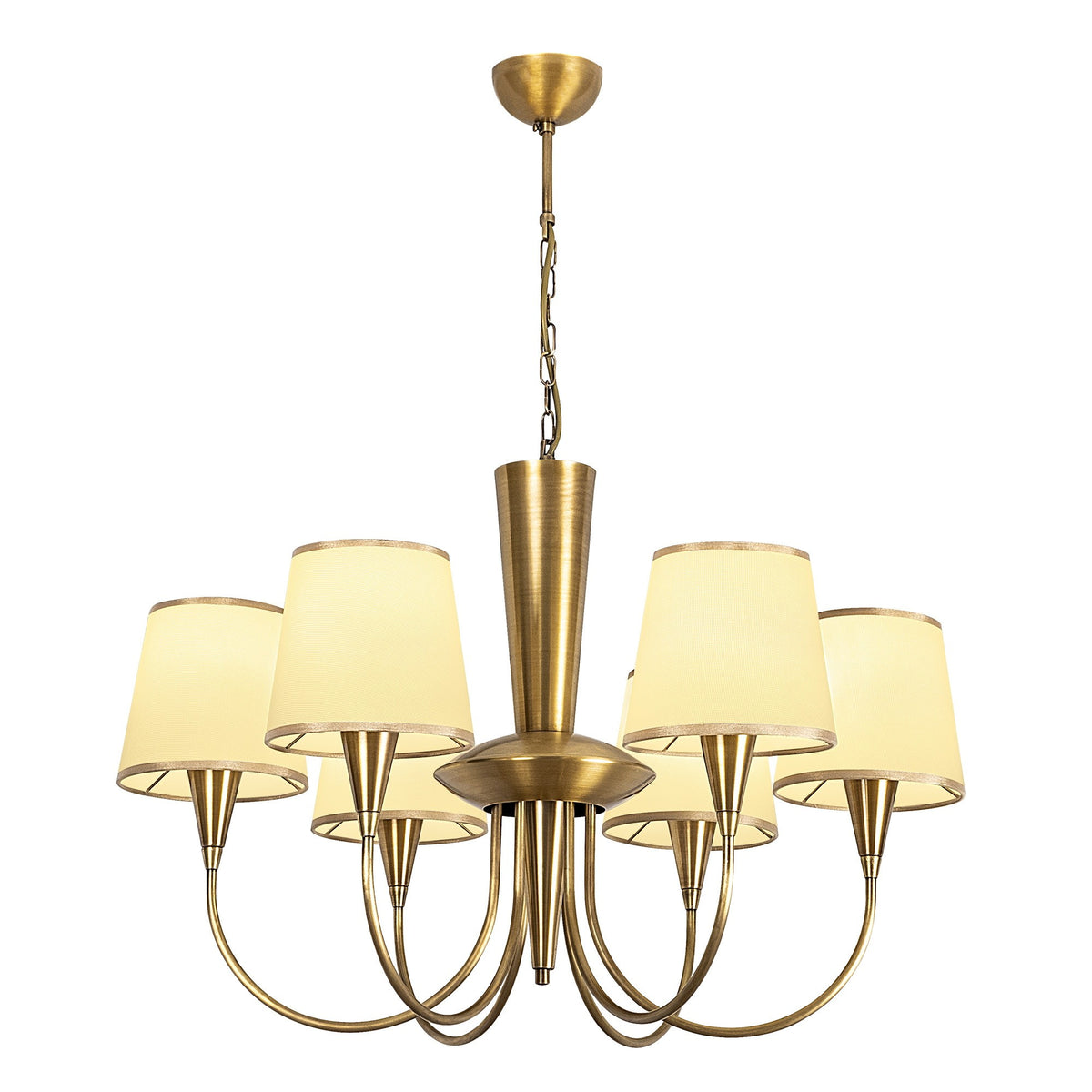 Visilica PARDO antik, metal-platno, promjer 75 cm, visina 85 cm, promjer sjenila 16 cm, visina 15 cm, 6 x E27 40 W, Pardo - 3011
