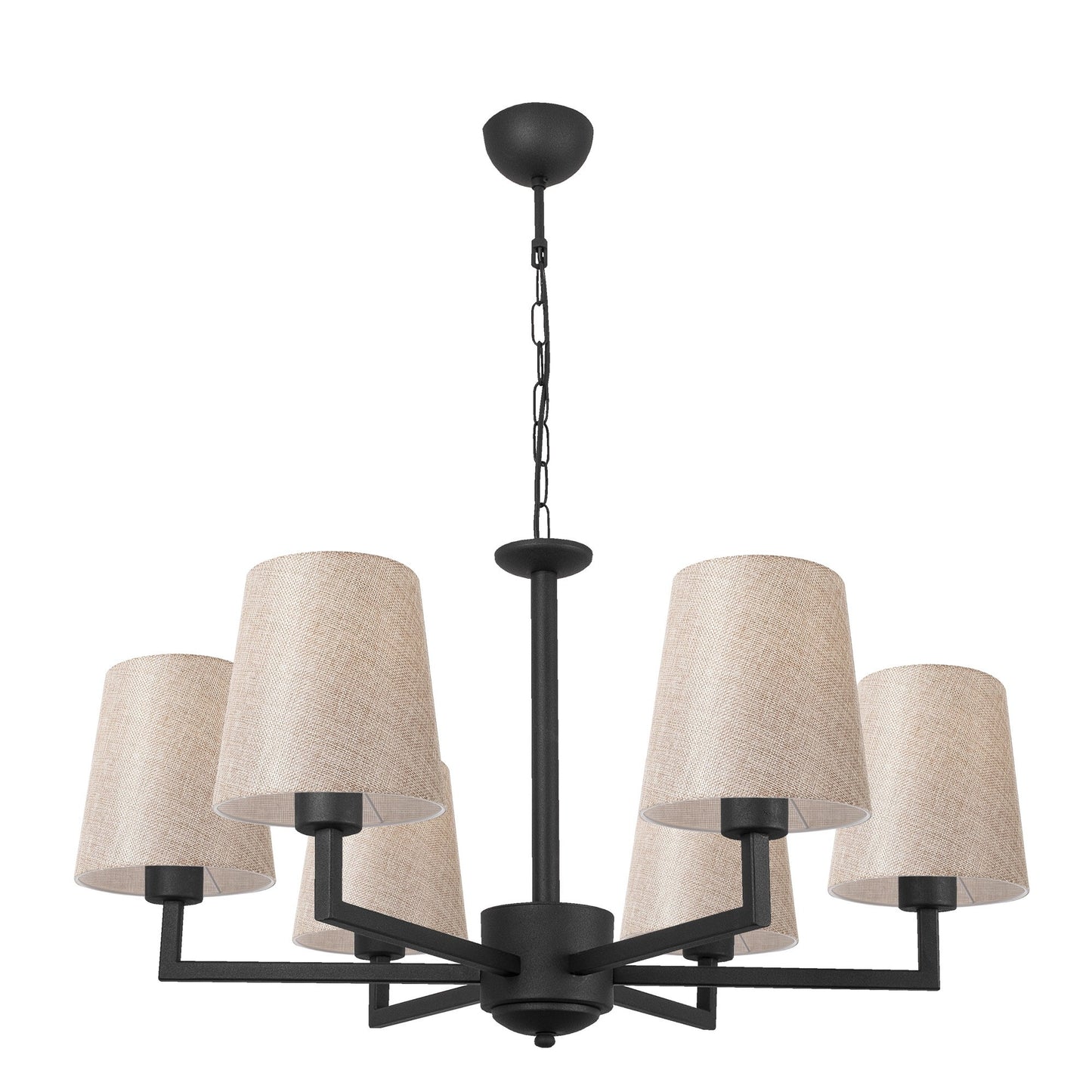 Visilica PROFILL crno- bež, metal - platno, promjer 80 cm, visina 80 cm, promjer sjenila 16 cm, visina 12 cm, podesiva visina, duljina kabla 45 cm, 6 x E27 40 W, Profil - 4644