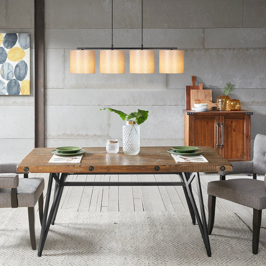Visilica VALIZ, crno- bež, metal- platno, 110 x 25 cm, visina 120 cm, promjer sjenila 20 cm, visina 22 cm, podesiva visina, duljina kabla 90 cm, 4 x E27 40 W, Valiz - 4706