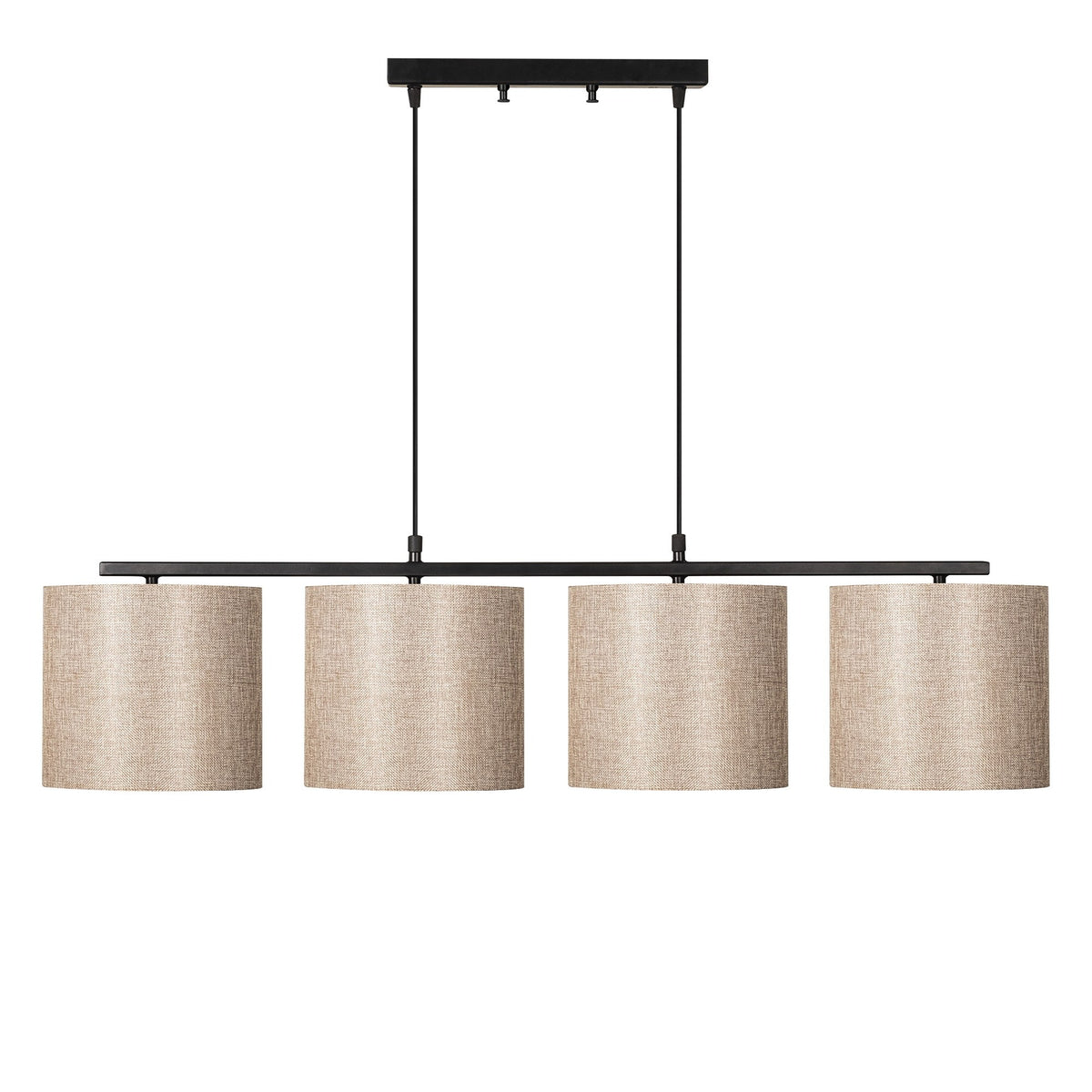 Visilica VALIZ, crno-bež, metal-platno, 110 x 25 cm, visina 120 cm, promjer sjenila 20 cm, visina 22 cm, podesiva visina, duljina kabela 90 cm, 4 x E27 40 W, Valiz - 4706