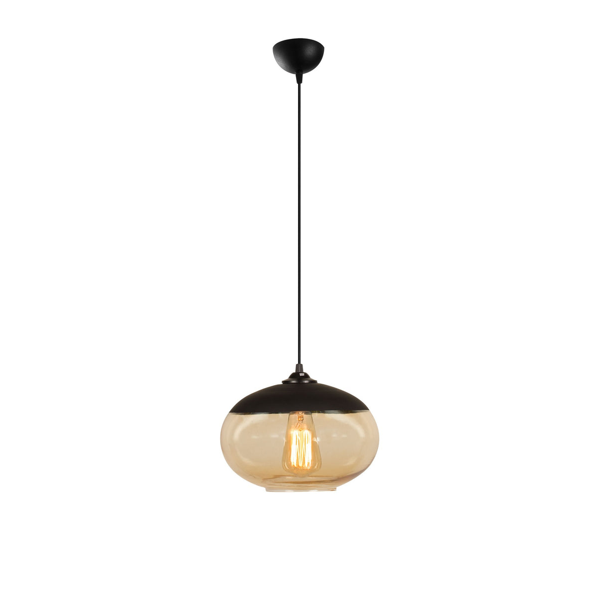 Visilica PADOVA crna – mjesečna, metalna, promjer 25 cm, visina 113 cm, promjer sjenila 17 cm, visina 25 cm, duljina kabela 90 cm, podesiva visina, E27 40 W, Camini – MR – 867