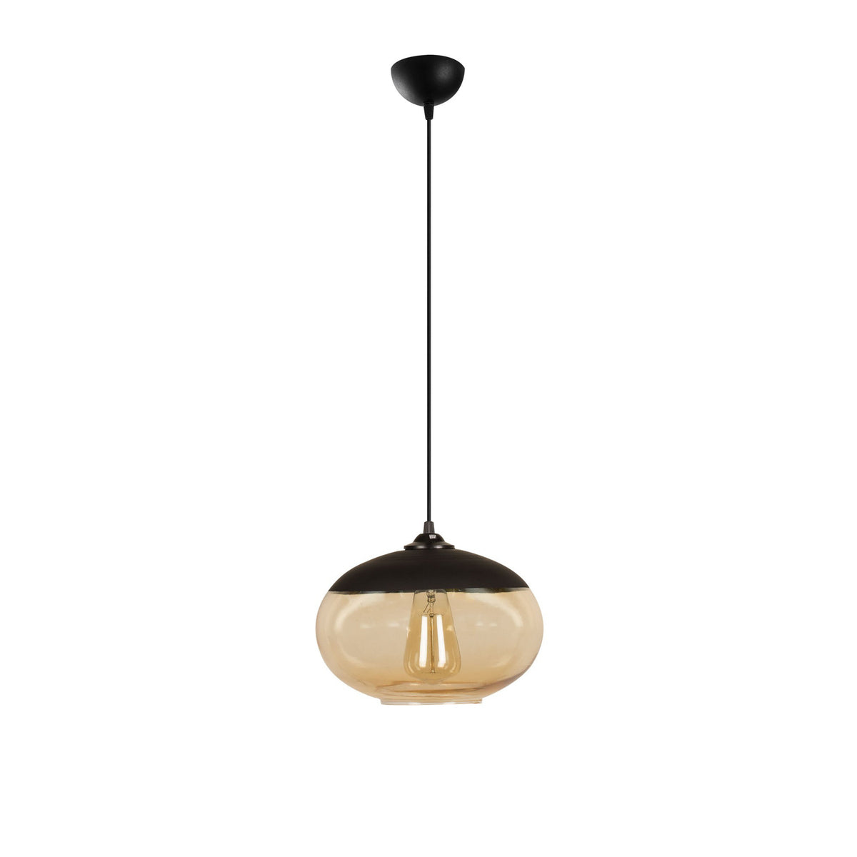 Visilica PADOVA crna – mjesečna, metalna, promjer 25 cm, visina 113 cm, promjer sjenila 17 cm, visina 25 cm, duljina kabela 90 cm, podesiva visina, E27 40 W, Camini – MR – 867