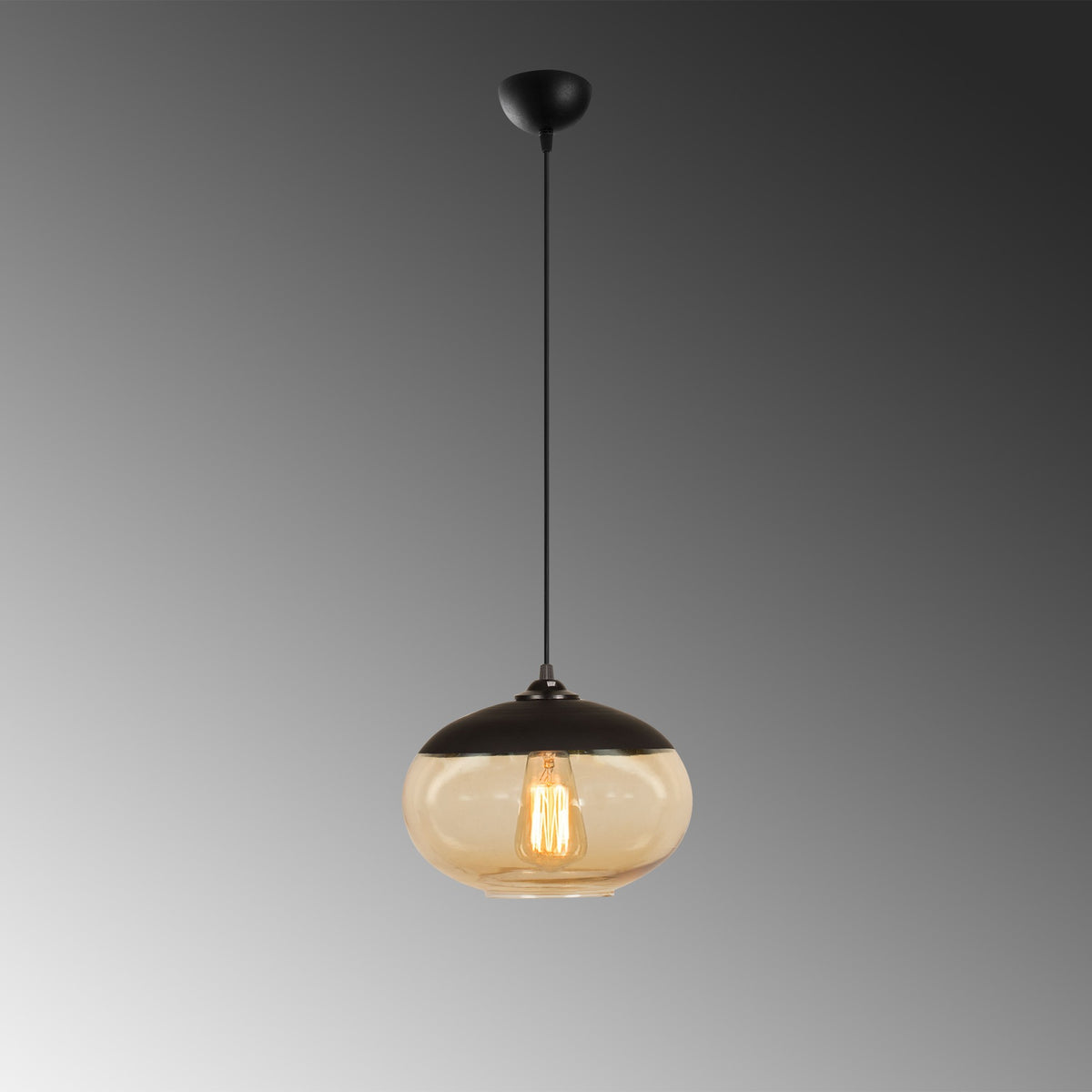 Visilica PADOVA crna – mjesečna, metalna, promjer 25 cm, visina 113 cm, promjer sjenila 17 cm, visina 25 cm, duljina kabela 90 cm, podesiva visina, E27 40 W, Camini – MR – 867