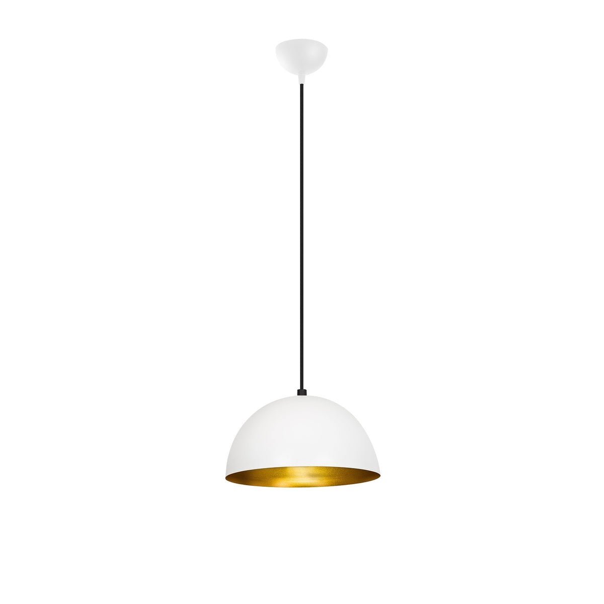 Visilica MARK bijelo-zlatna, metalna, promjer 30 cm, visina 111 cm, podesiva visina, duljina kabela 90 cm, E27 40 W, Sivani - MR - 717
