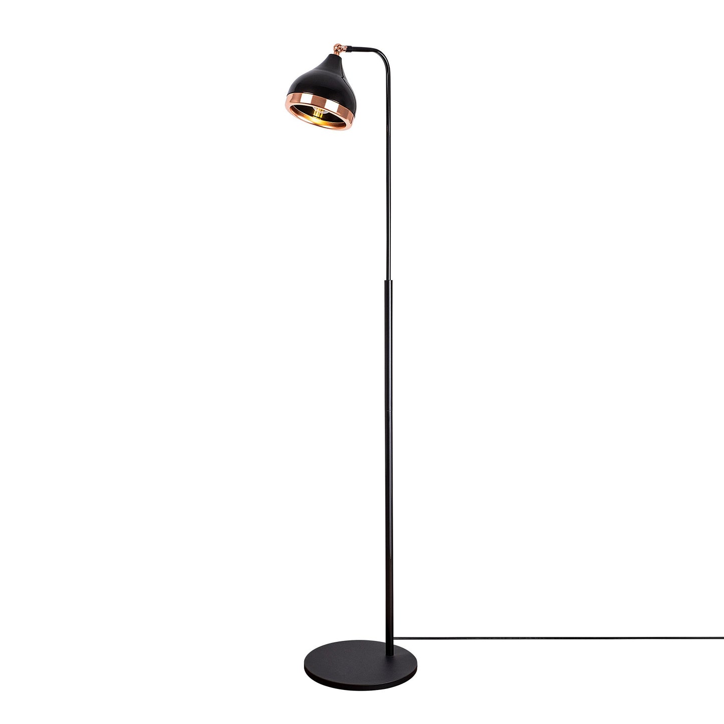 Podne alampa YILDO, crno- bakrena, metal, 40 x 28 cm, visina 165 cm, promjer sjenila 16 cm, visina 18 cm, duljina kabla 150 cm, E27 40 W, Yıldo - NT - 146