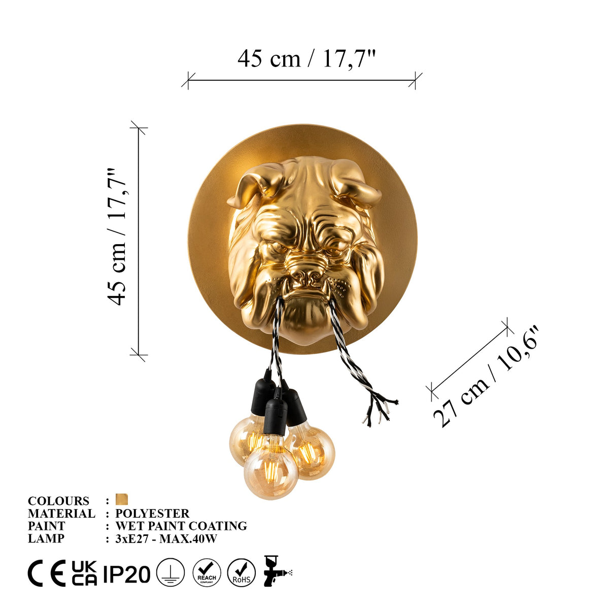 Zidna lampa Bulldog