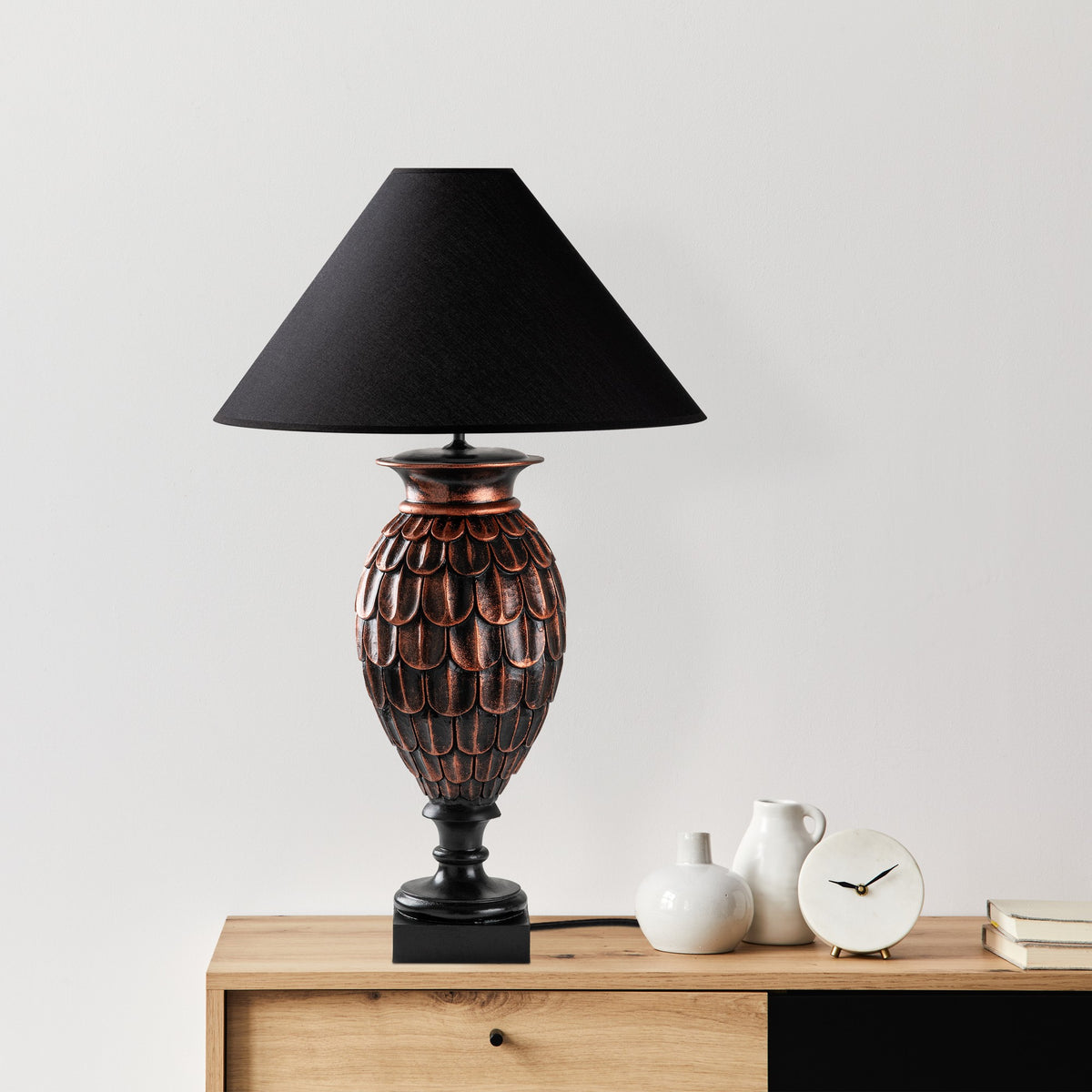 Stolna lampa 627, smeđa, crna