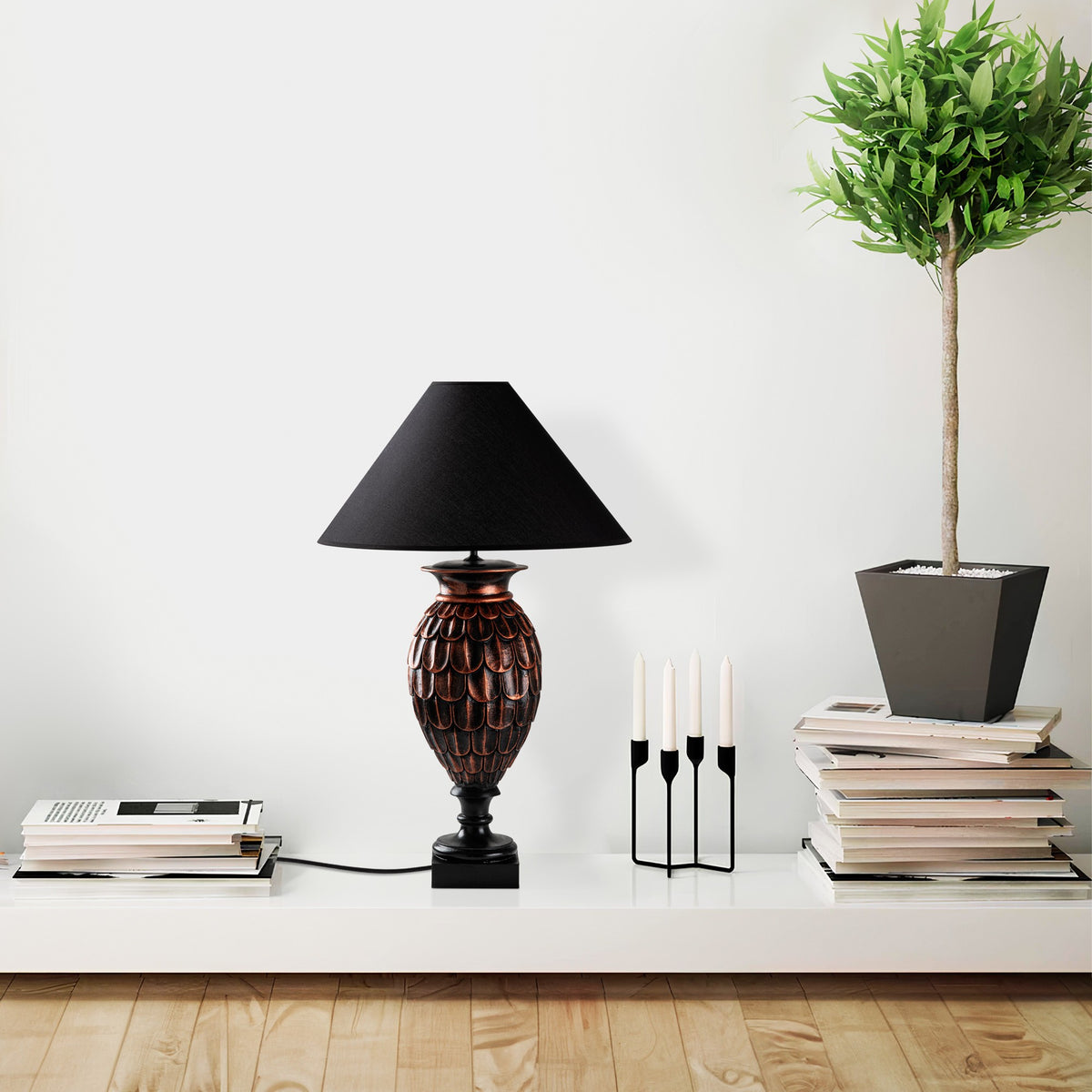 Stolna Lampa 627, Smeđa, Crna