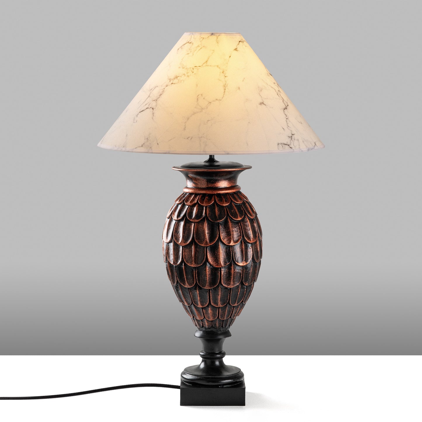 Stolna lampa 634, smeđa, bijela