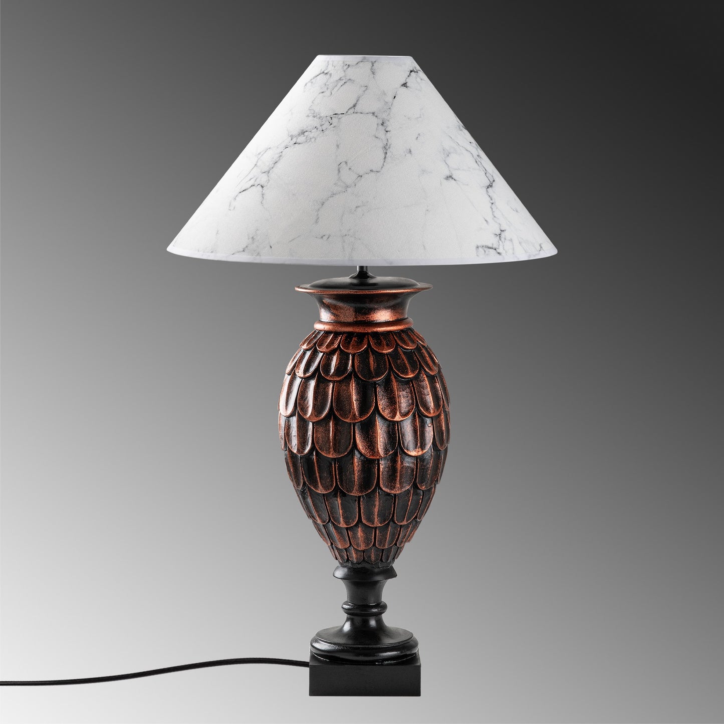 Stolna lampa 634, smeđa, bijela