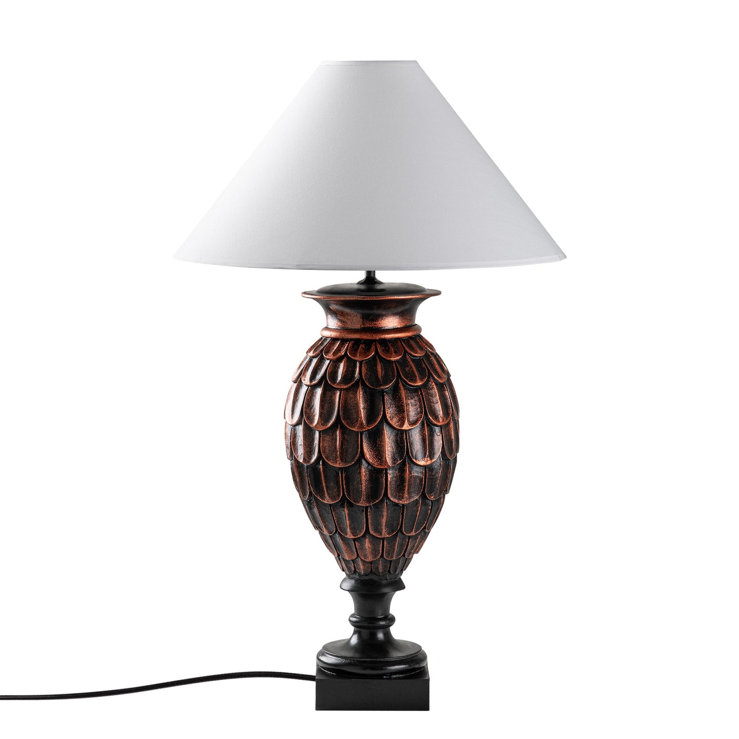 Stolna lampa 665, smeđa, bijela