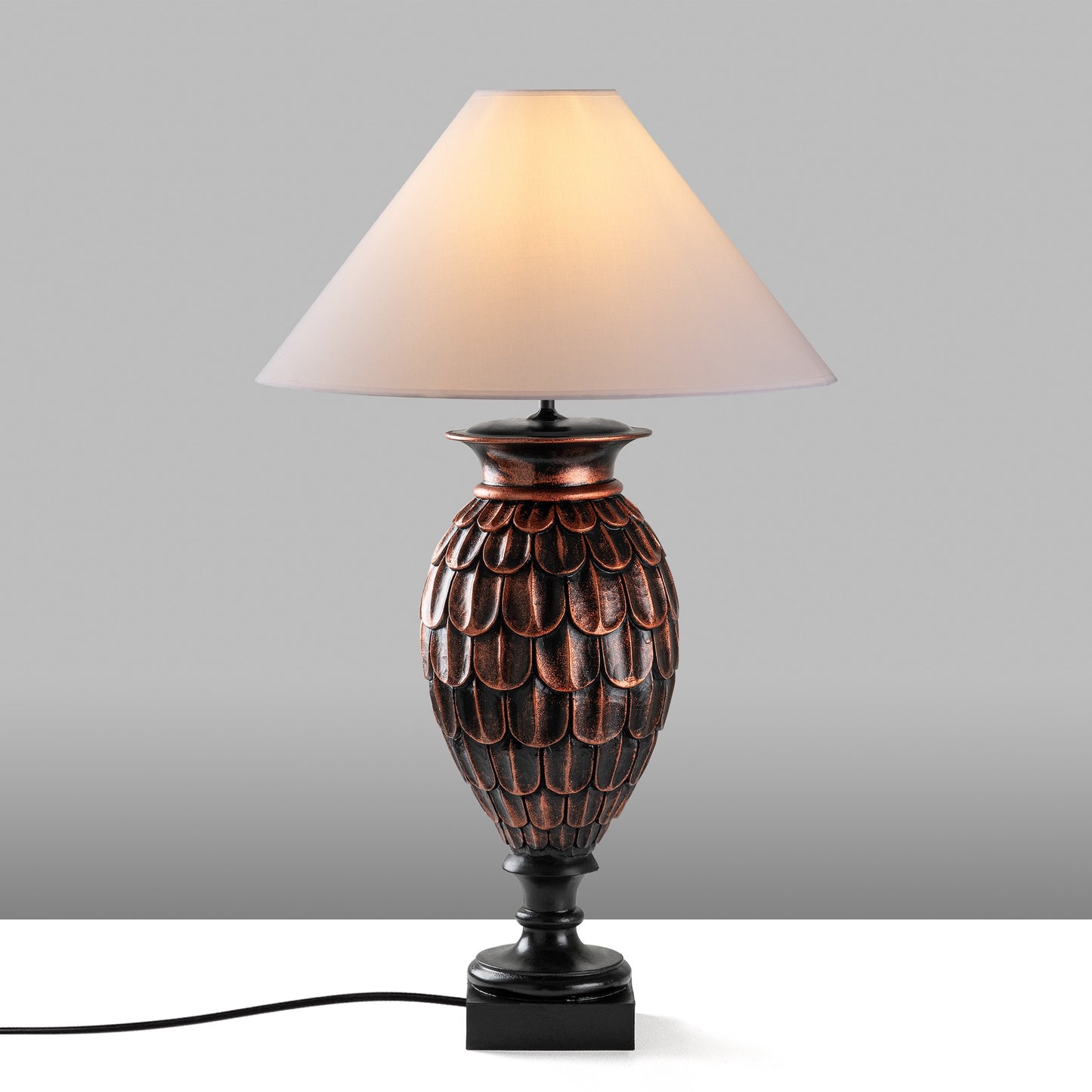 Stolna lampa 665, smeđa, bijela