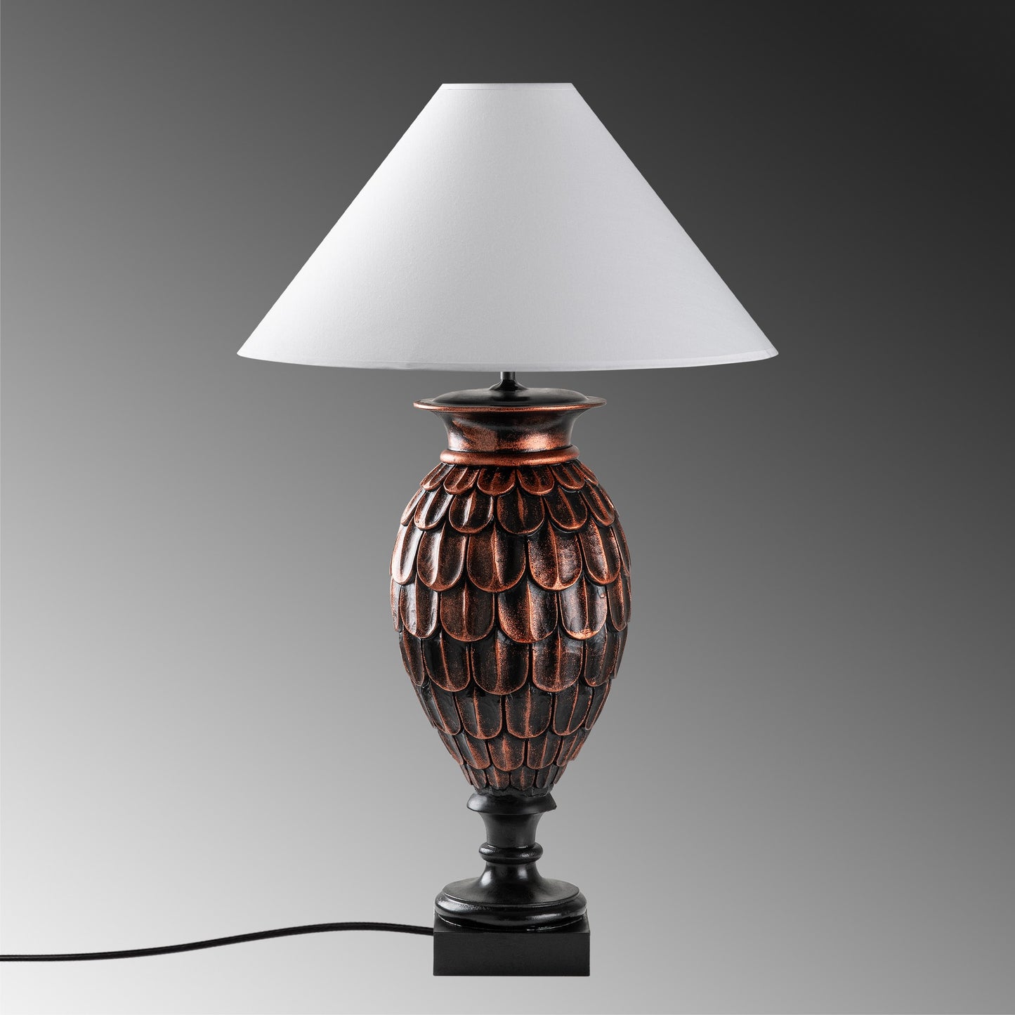 Stolna lampa 665, smeđa, bijela