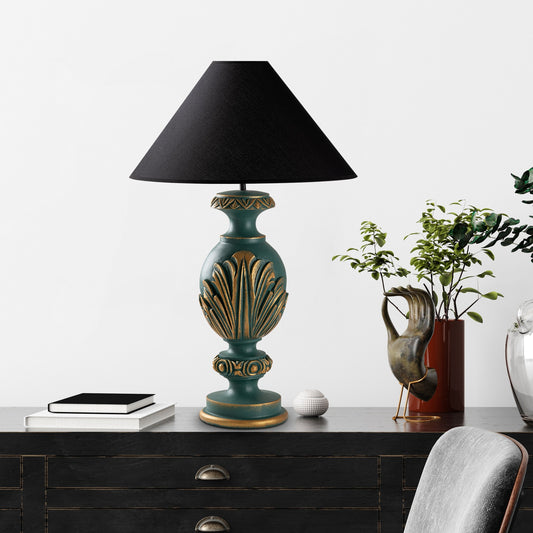 Stolna lampa 672, zelena, crna